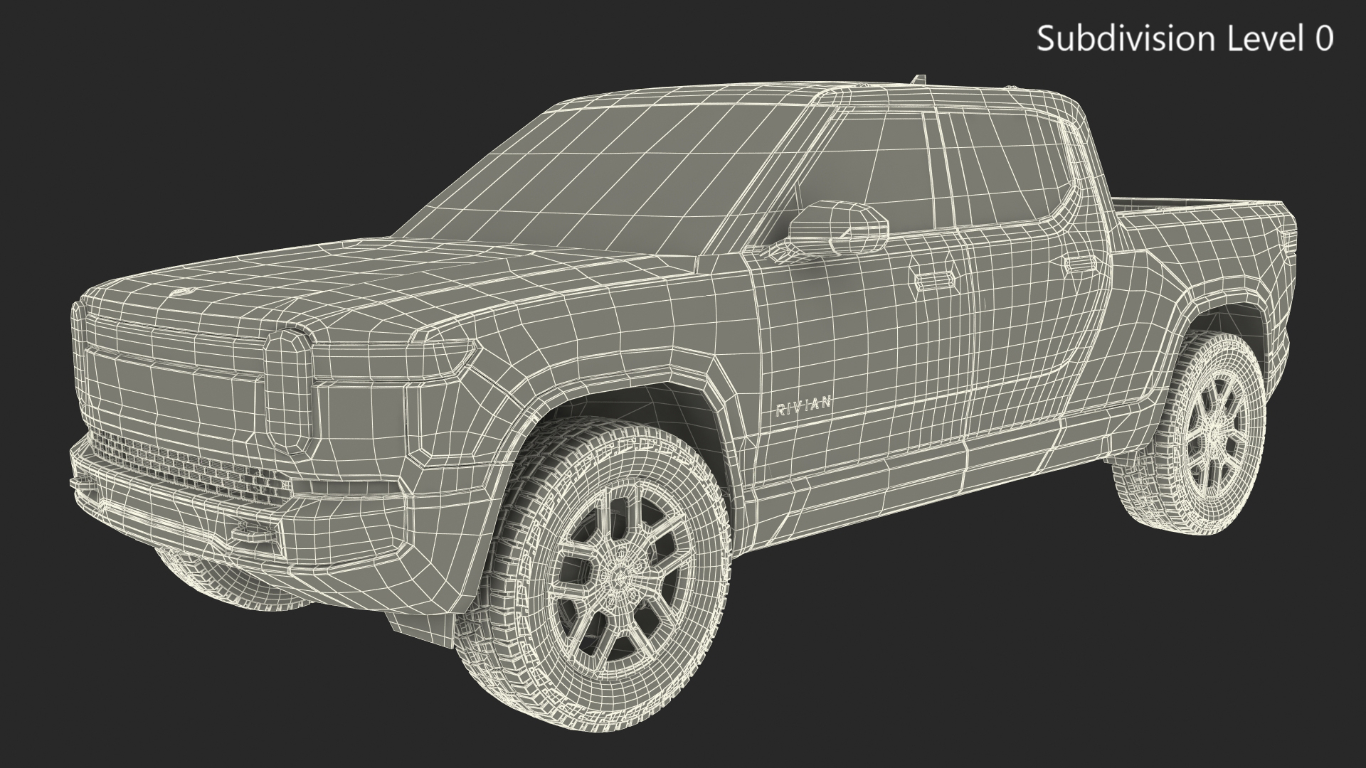 2023 Rivian R1T Pickup Blue Rigged 3D model