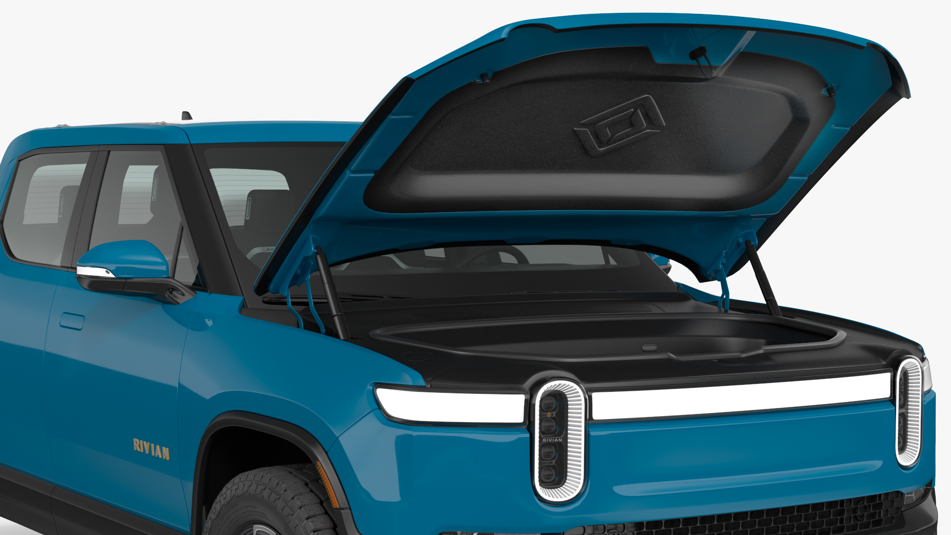2023 Rivian R1T Pickup Blue Rigged 3D model