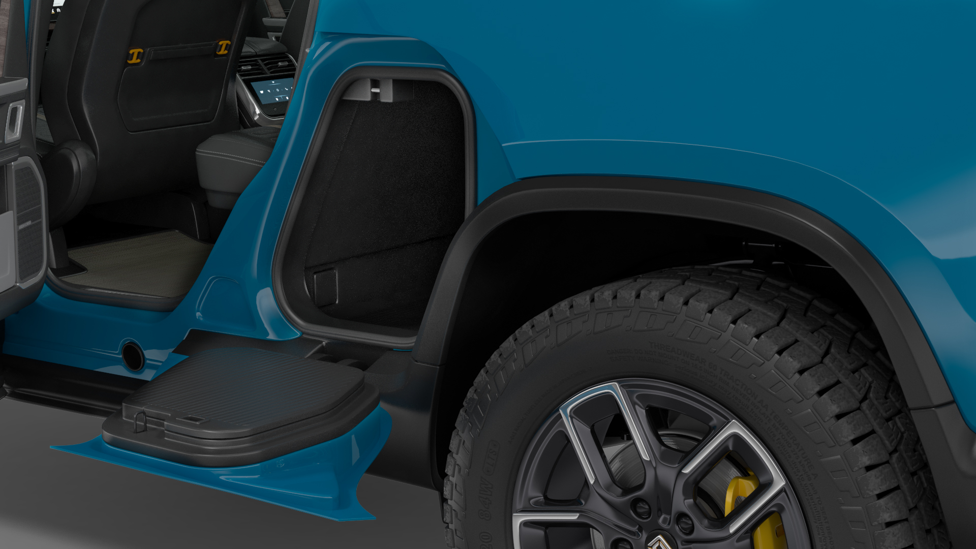 2023 Rivian R1T Pickup Blue Rigged 3D model