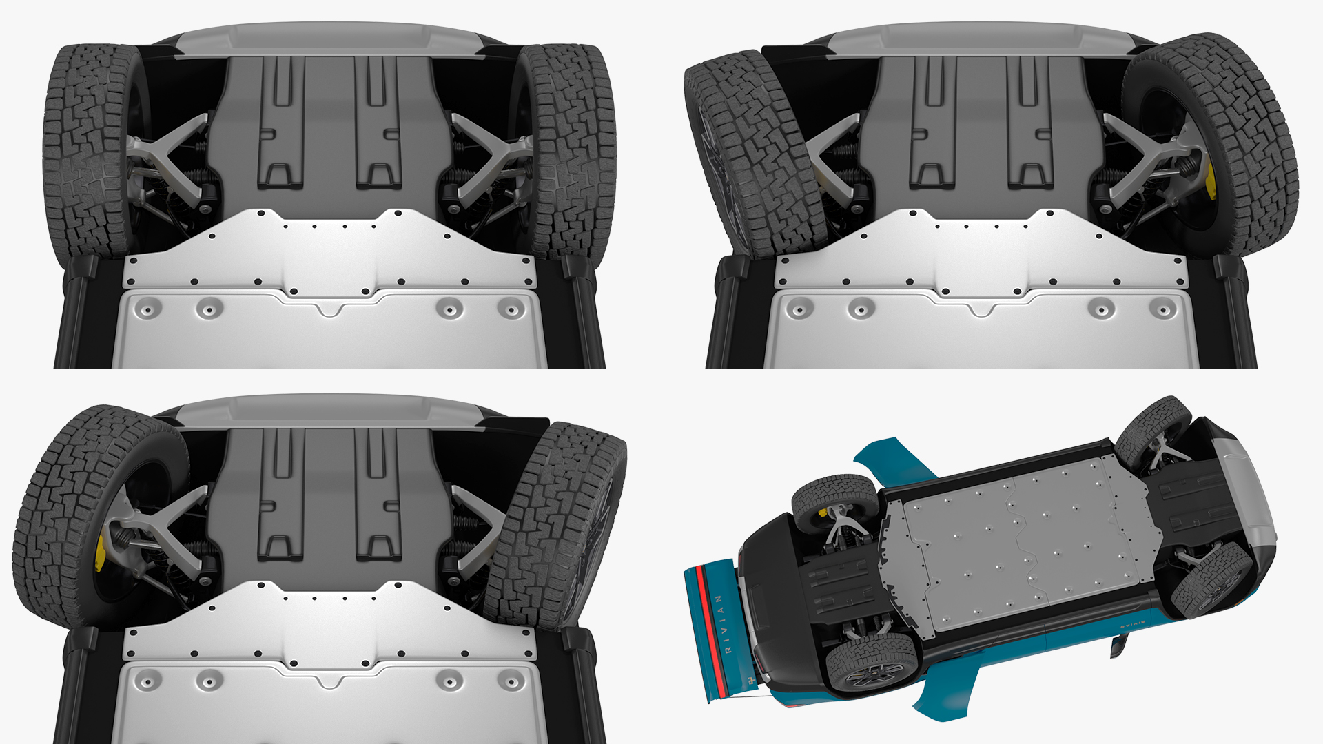 2023 Rivian R1T Pickup Blue Rigged 3D model