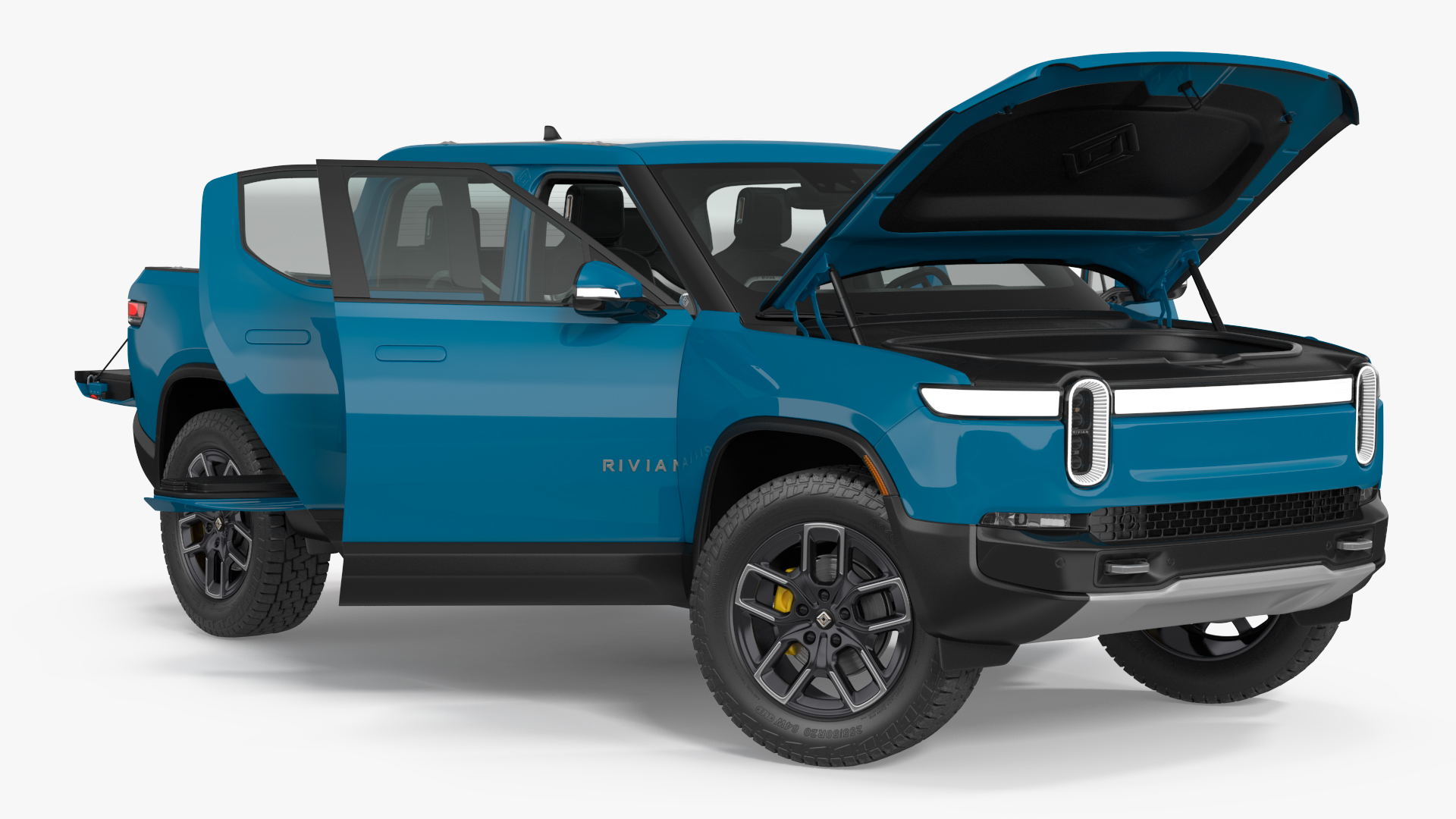 2023 Rivian R1T Pickup Blue Rigged 3D model