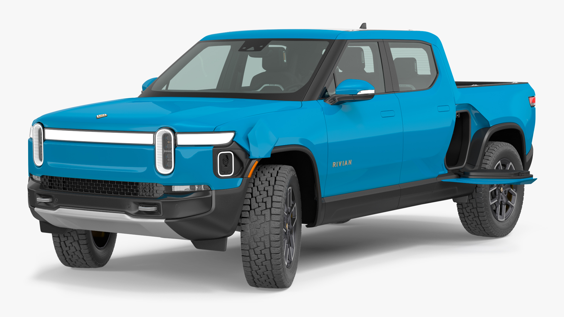 2023 Rivian R1T Pickup Blue Rigged 3D model