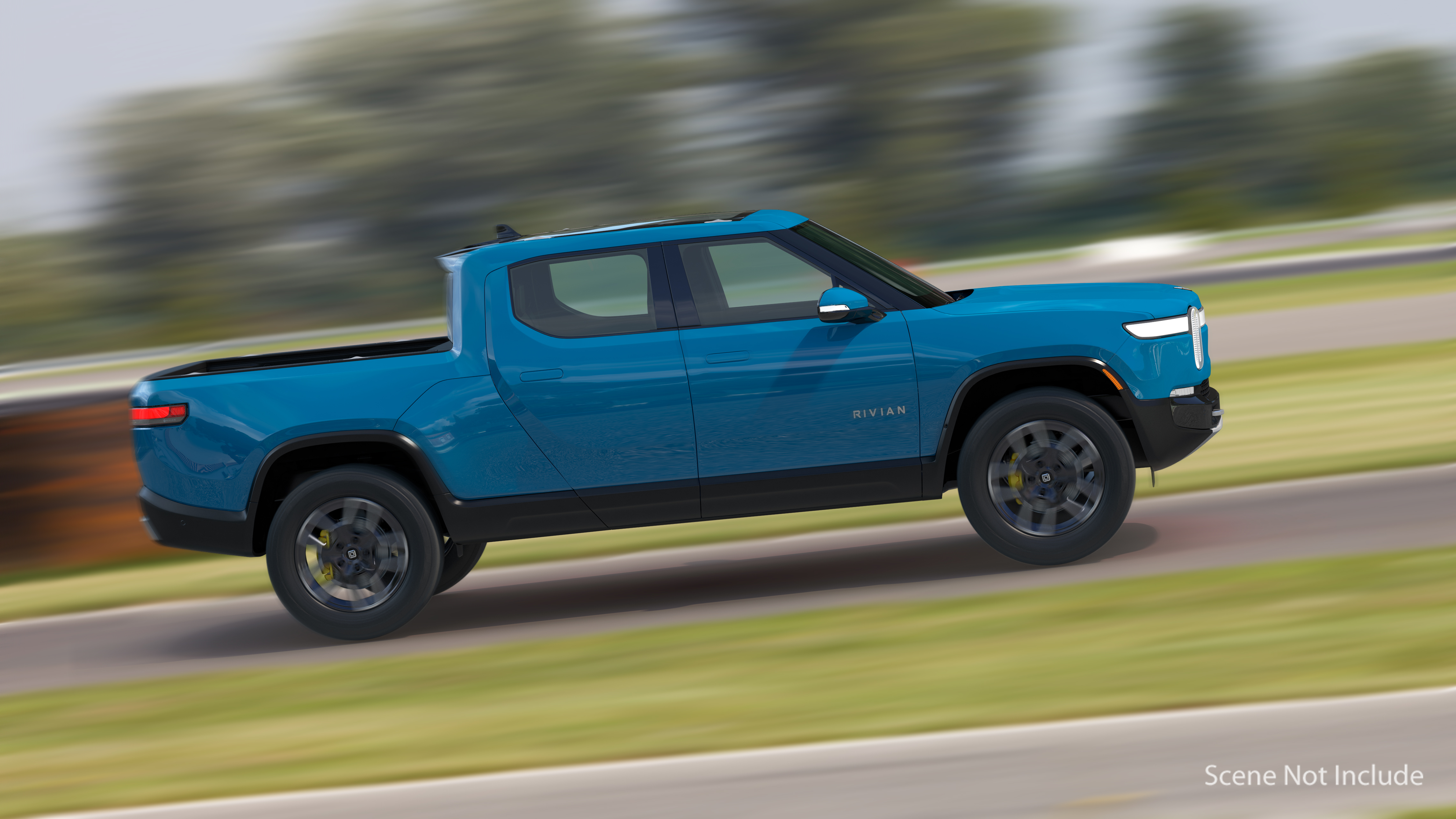 2023 Rivian R1T Pickup Blue Rigged 3D model