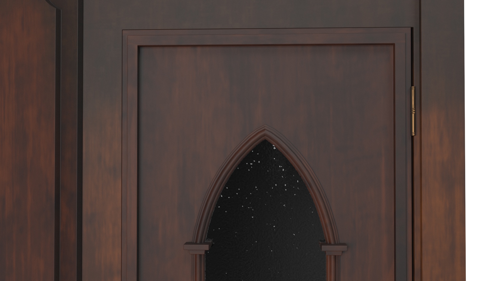 3D Classic Confessional Booth Dark Wood