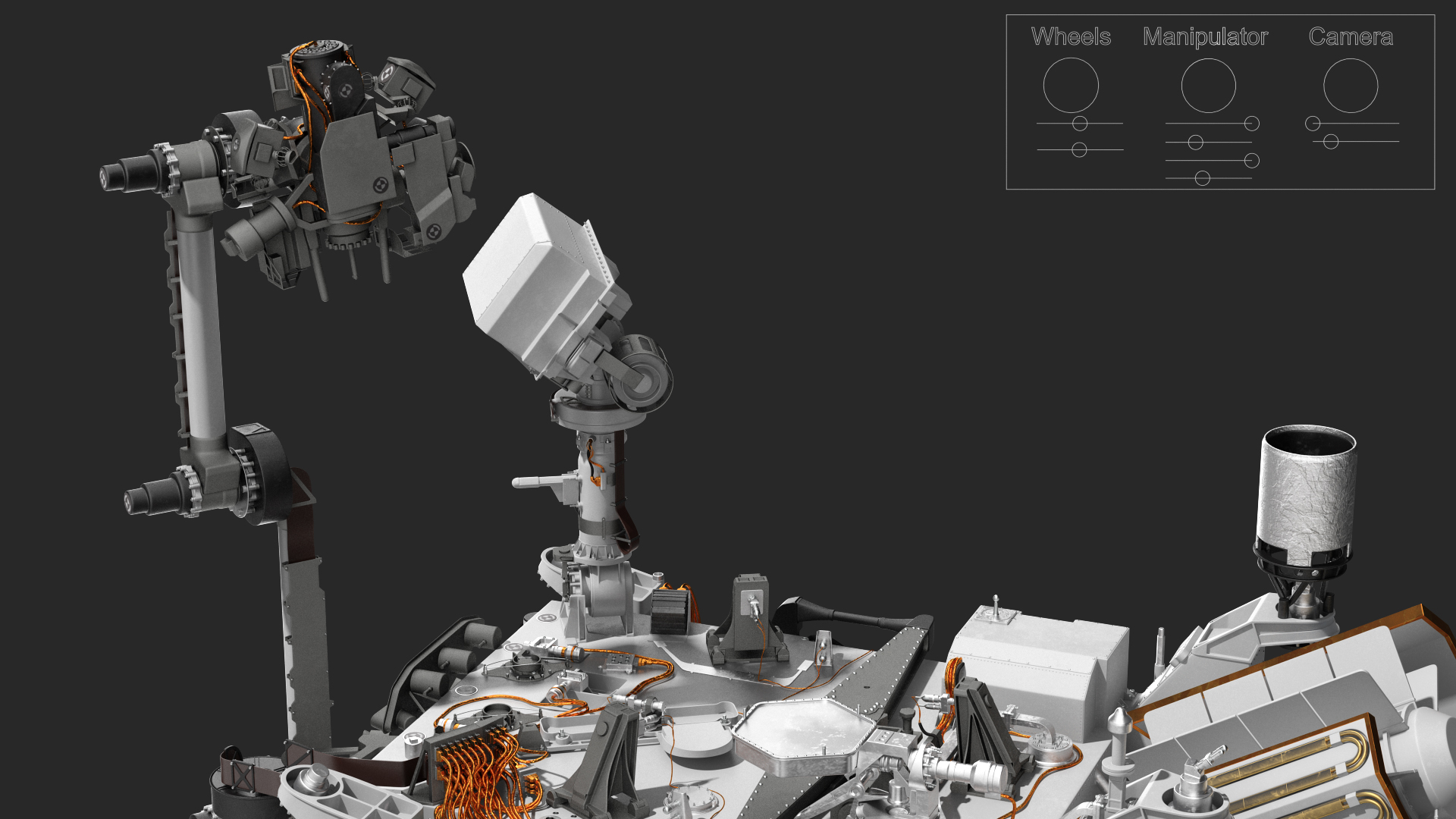 Curiosity Mars Rover Rigged 3D