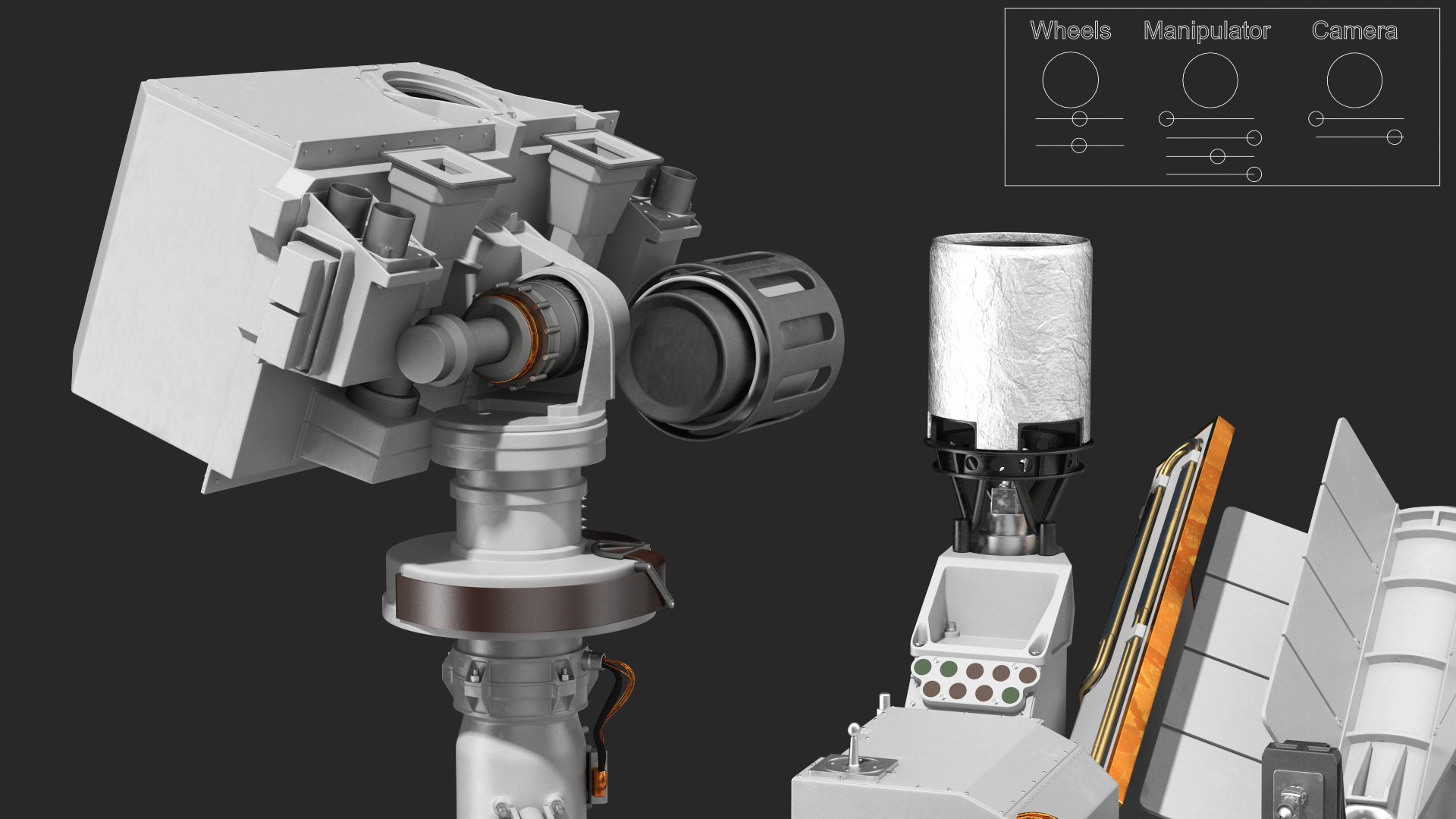 Curiosity Mars Rover Rigged 3D