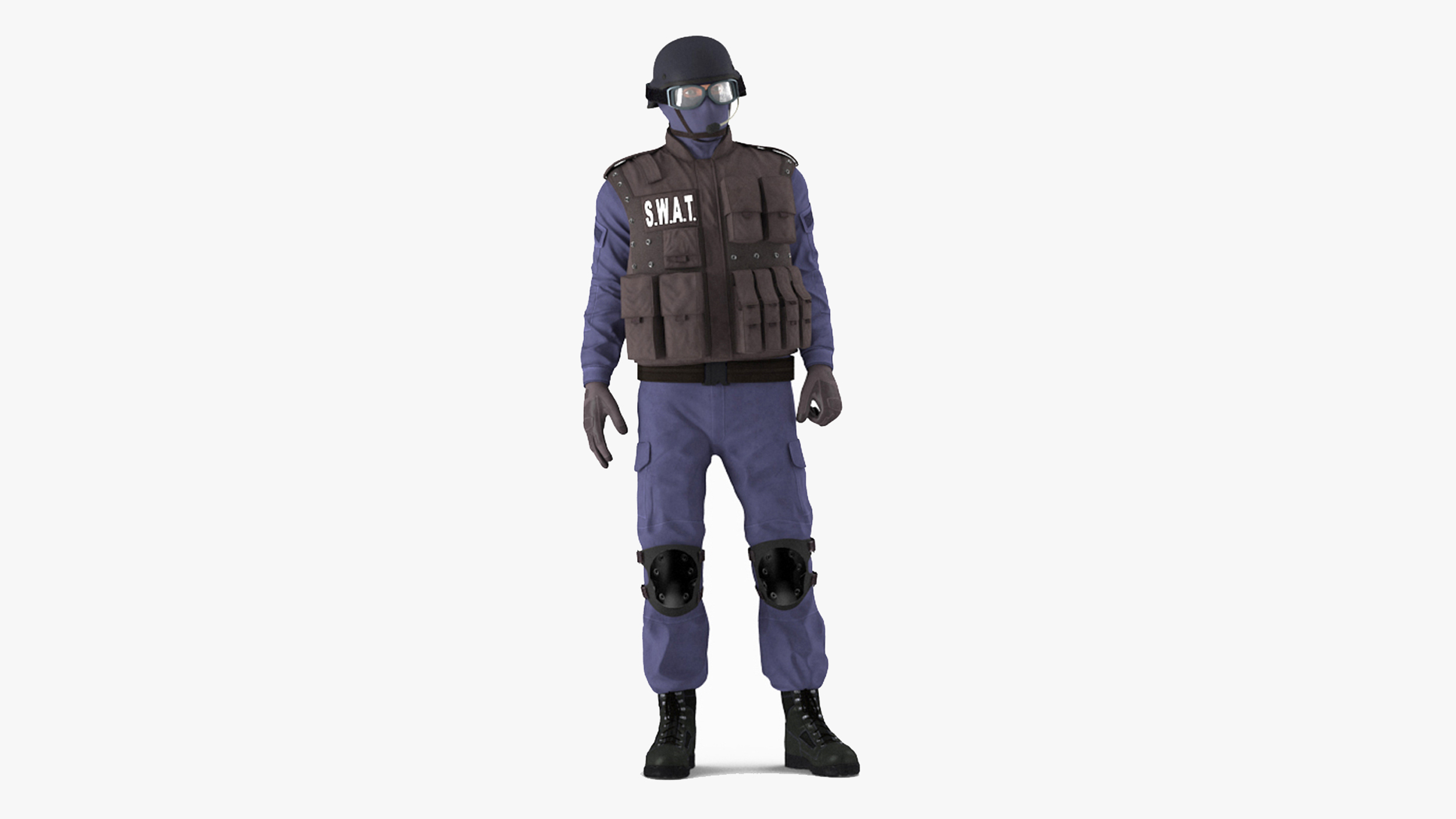 3D Swat Officer Rigged for Cinema 4D model
