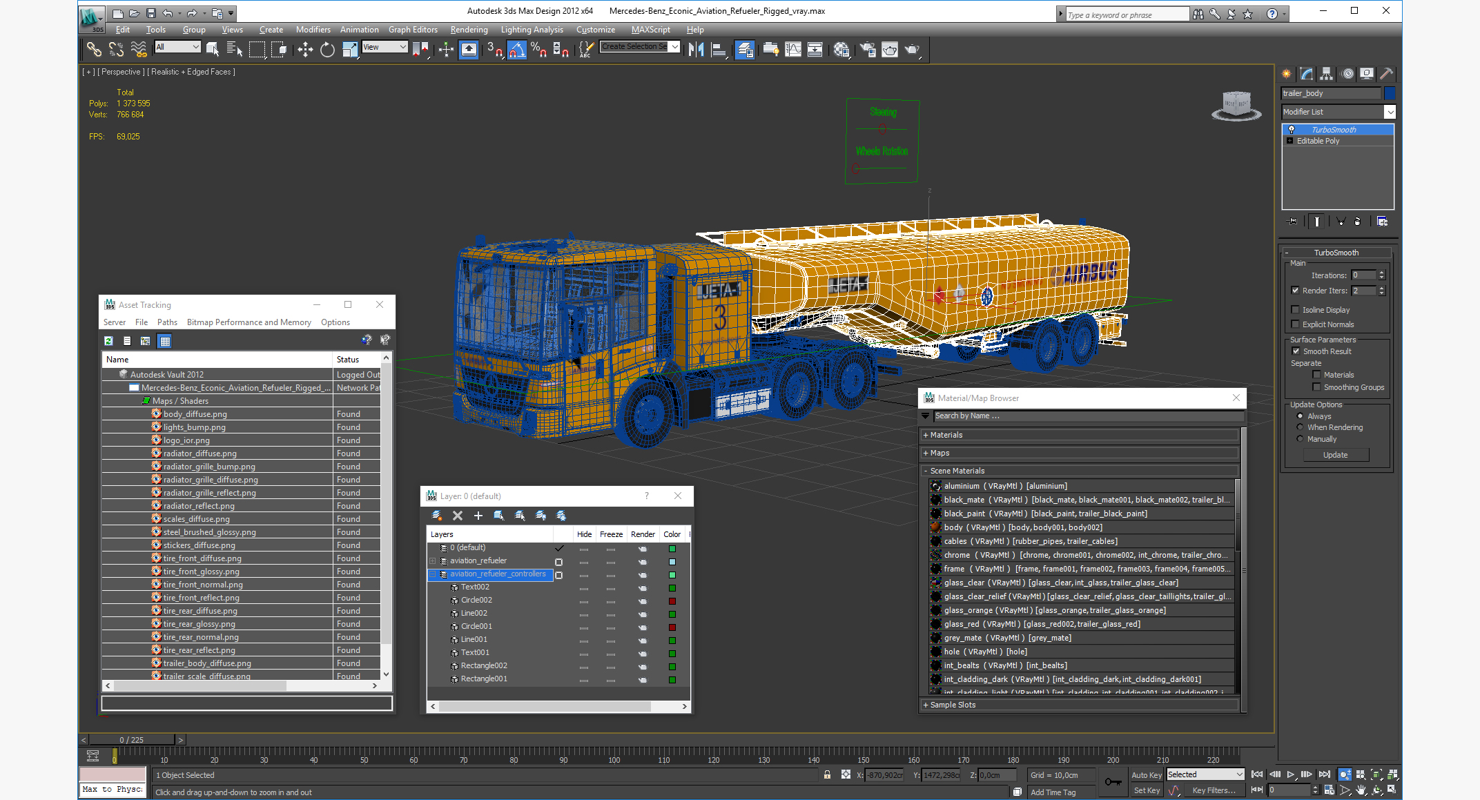 3D model Mercedes-Benz Econic Aviation Refueler Rigged