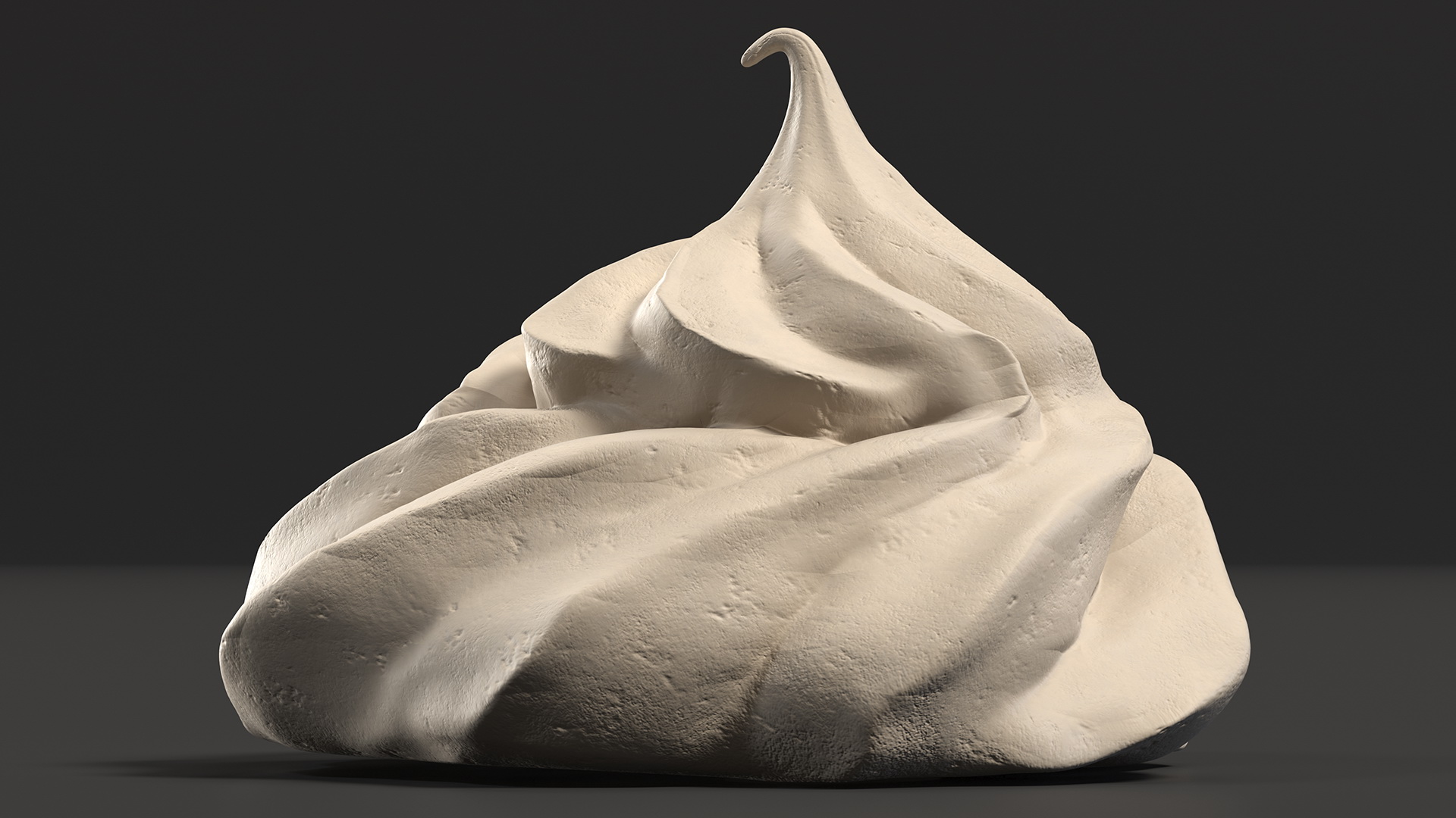 3D Caramel Meringue Ice Cream Cone