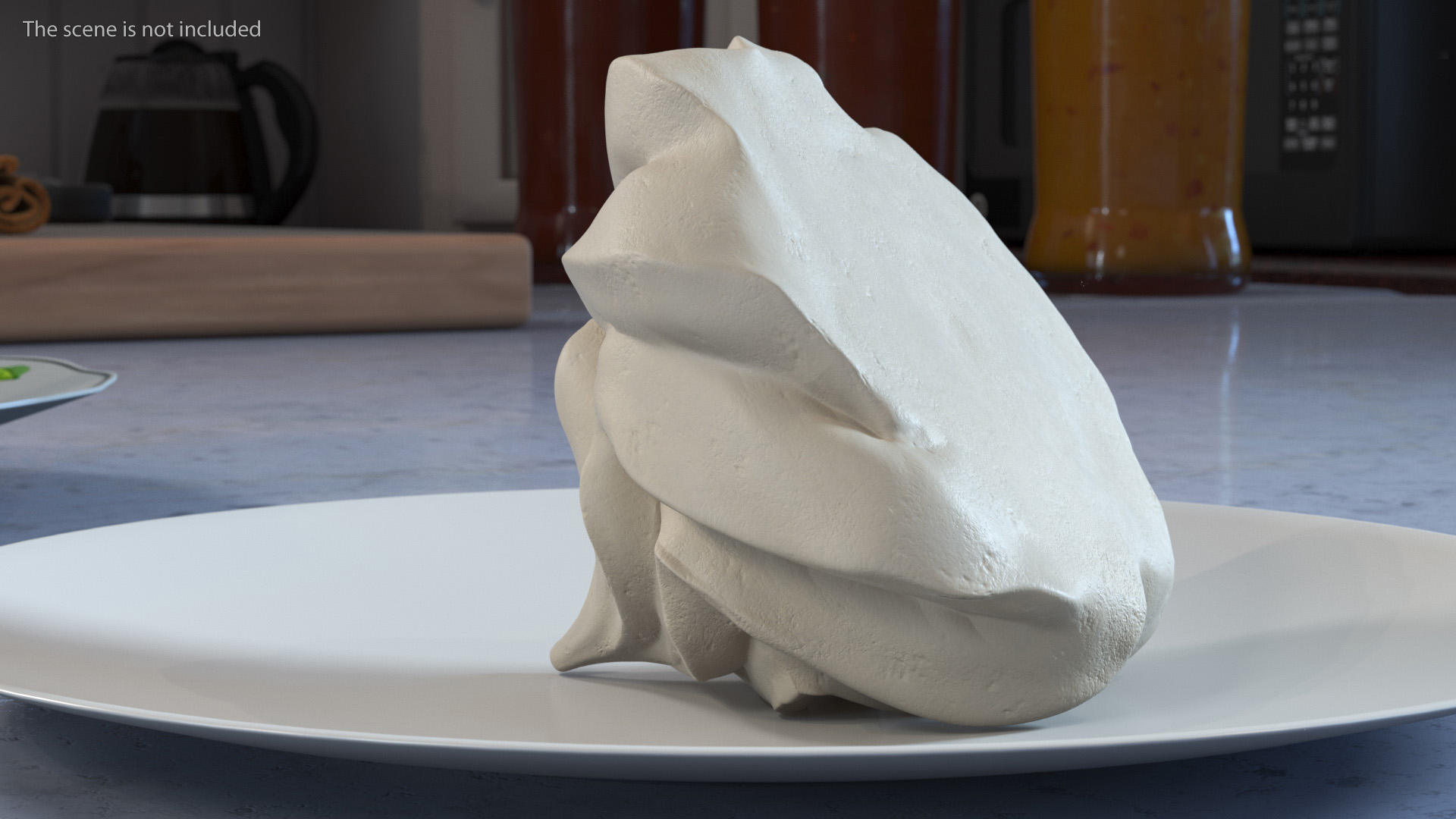 3D Caramel Meringue Ice Cream Cone