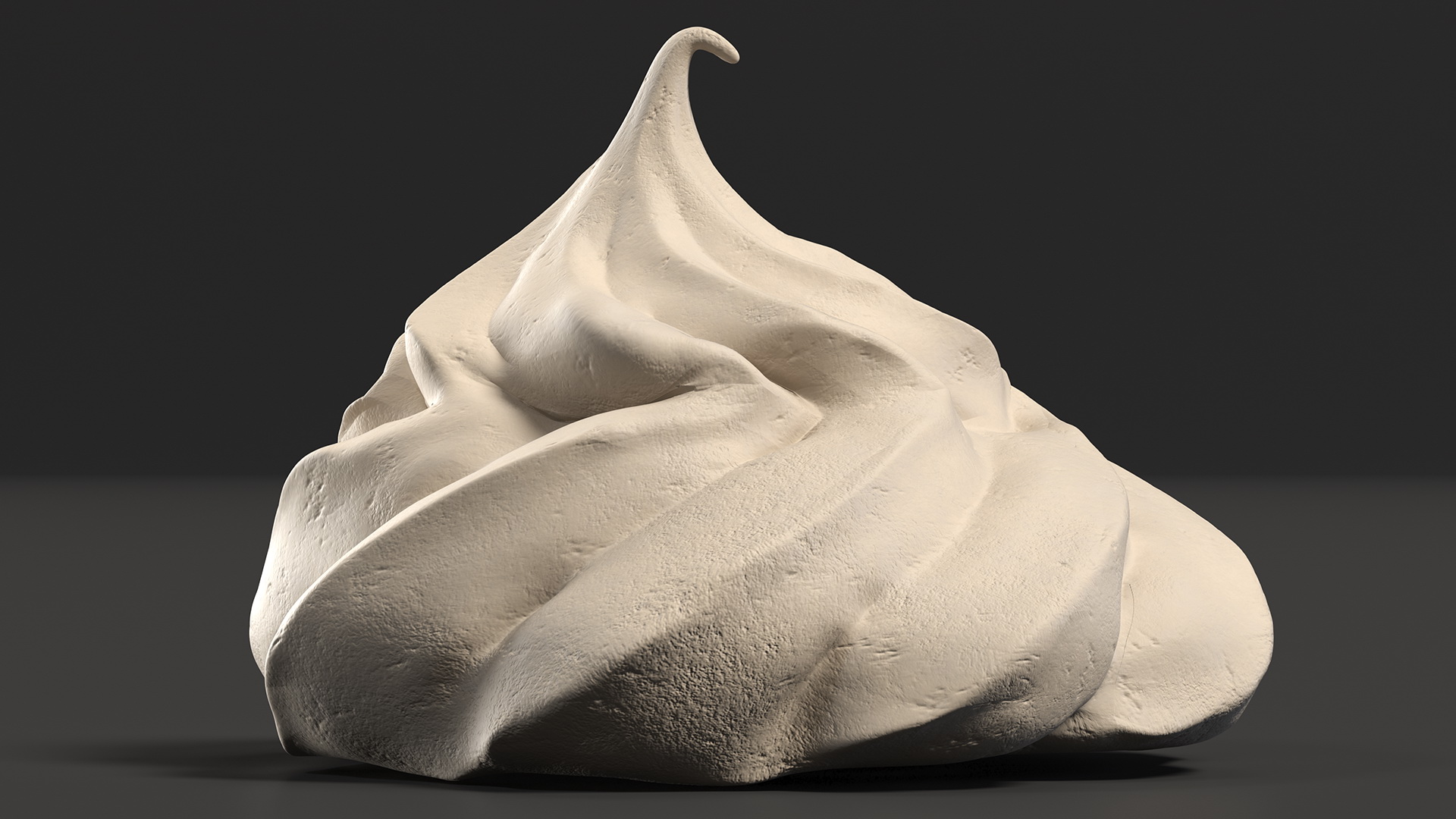 3D Caramel Meringue Ice Cream Cone