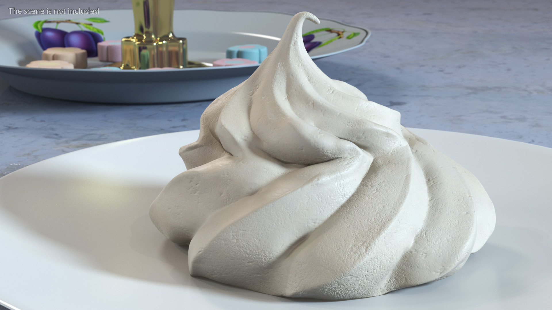 3D Caramel Meringue Ice Cream Cone