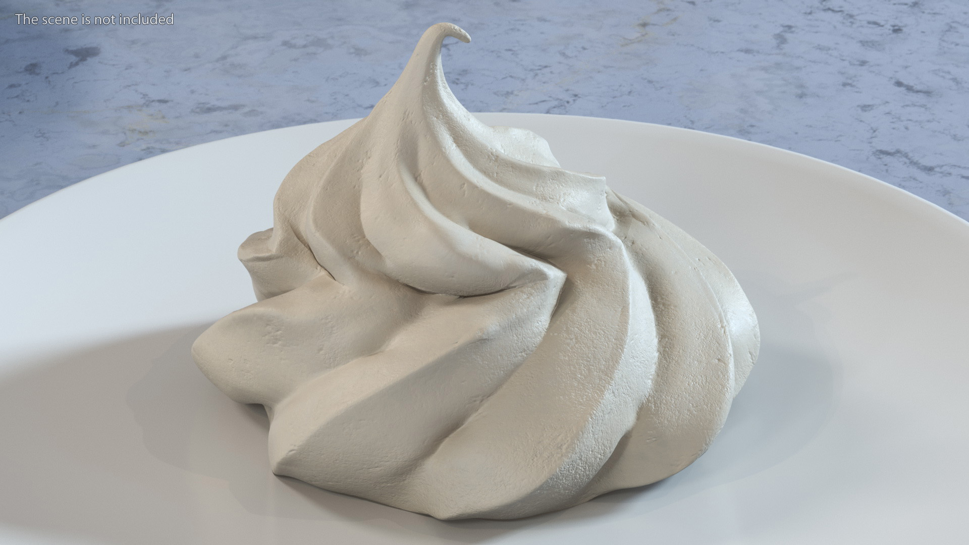 3D Caramel Meringue Ice Cream Cone