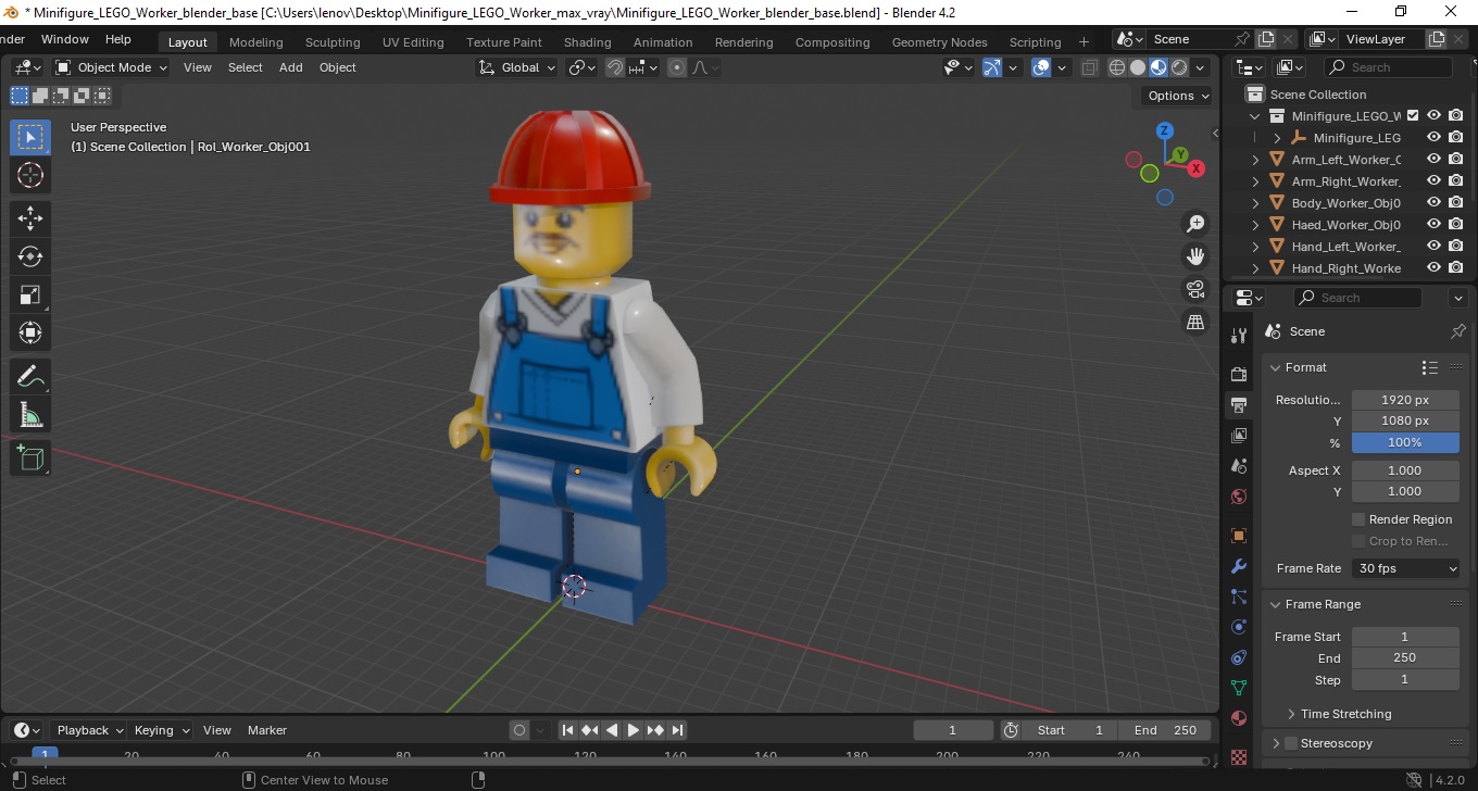 Minifigure LEGO Worker 3D