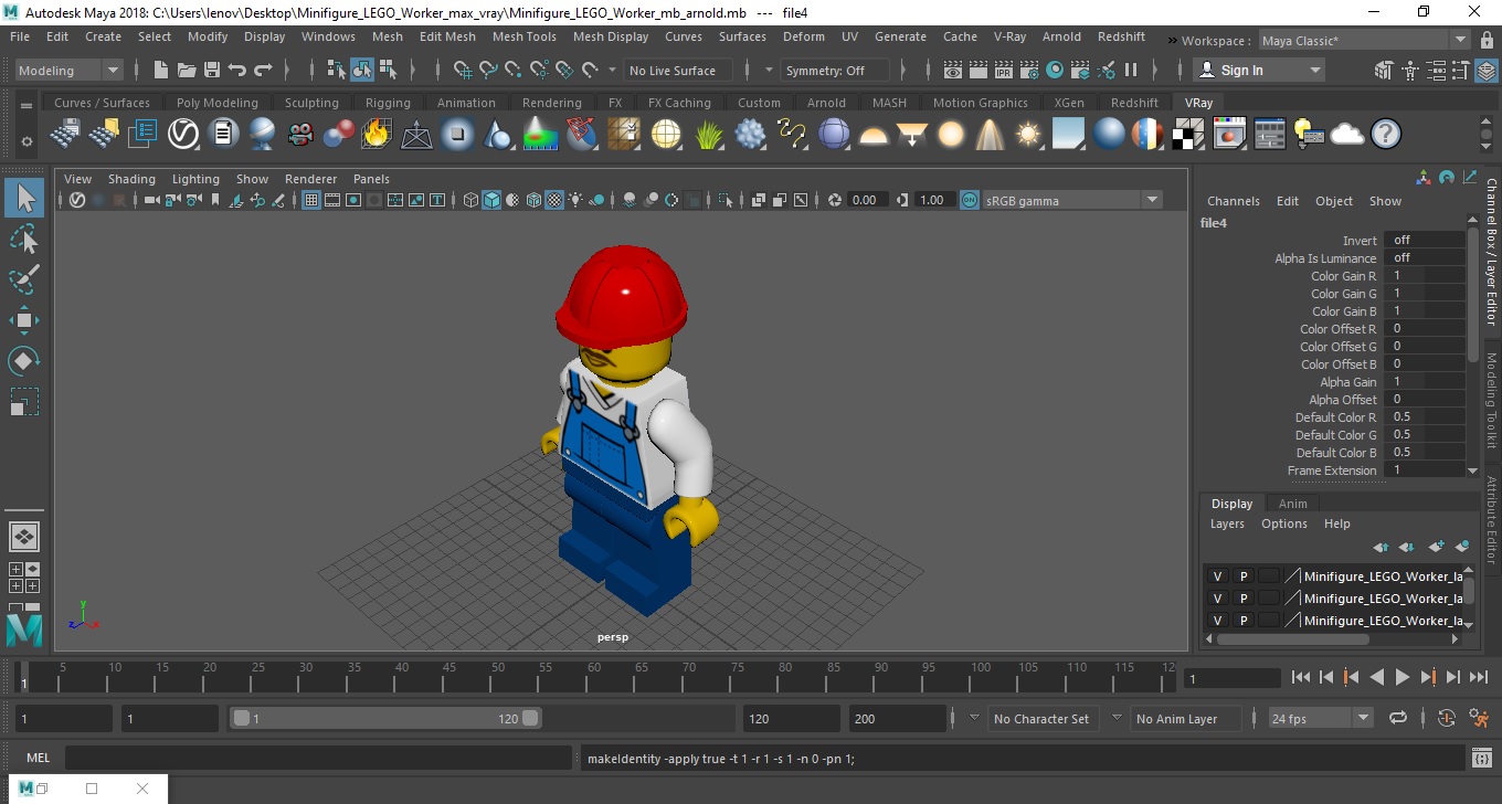 Minifigure LEGO Worker 3D