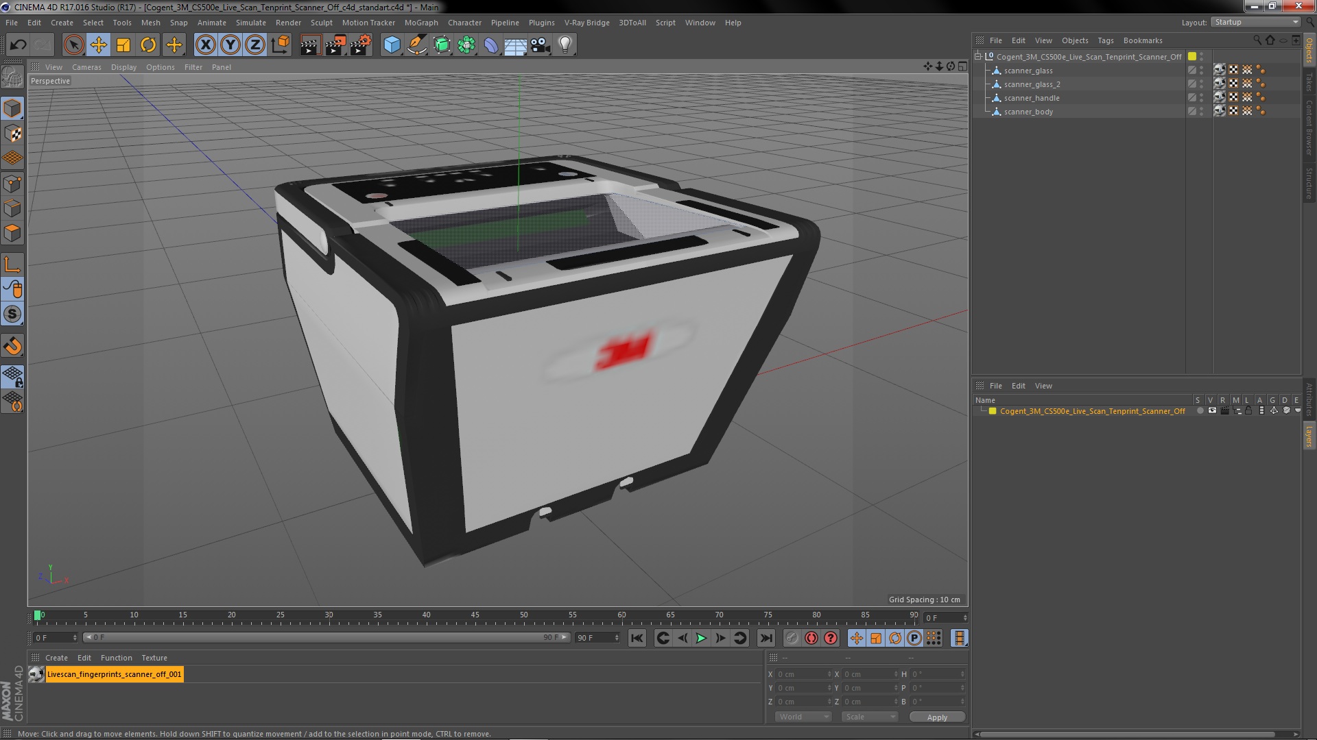 Cogent 3M CS500e Live Scan Tenprint Scanner Off 3D