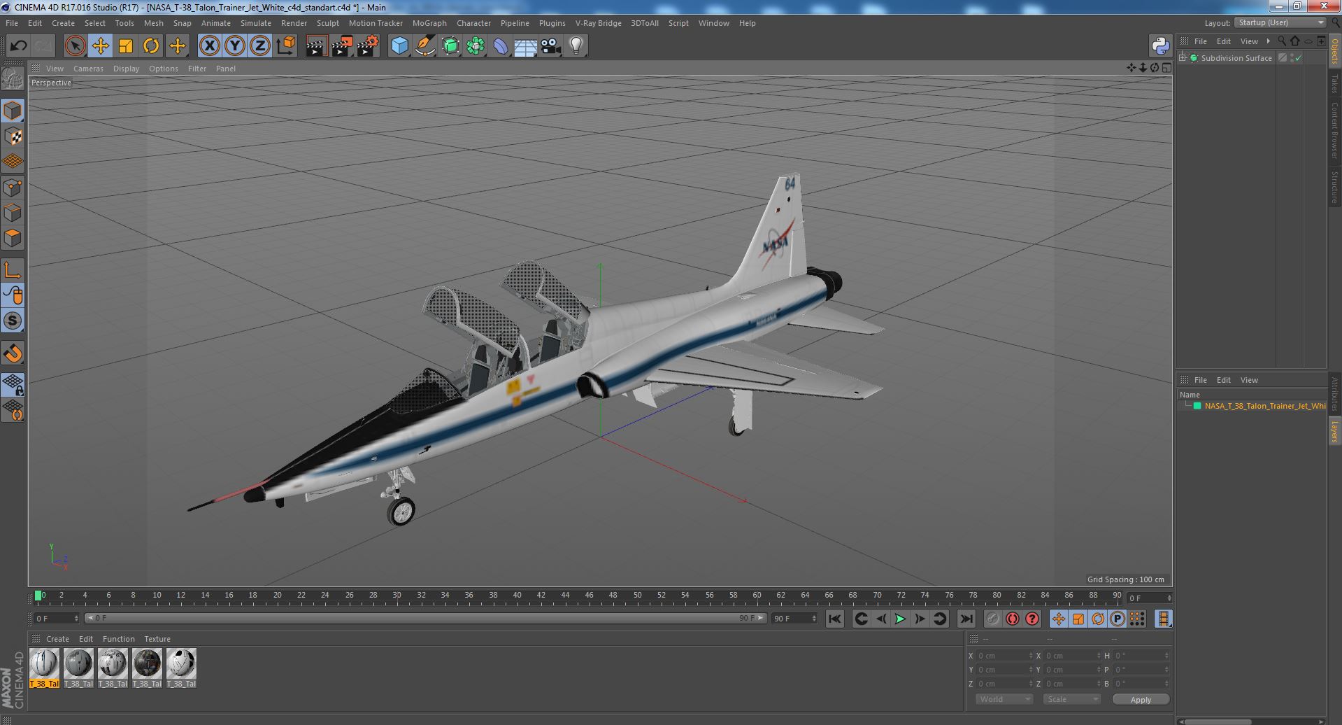 3D NASA T-38 Talon Trainer Jet White model