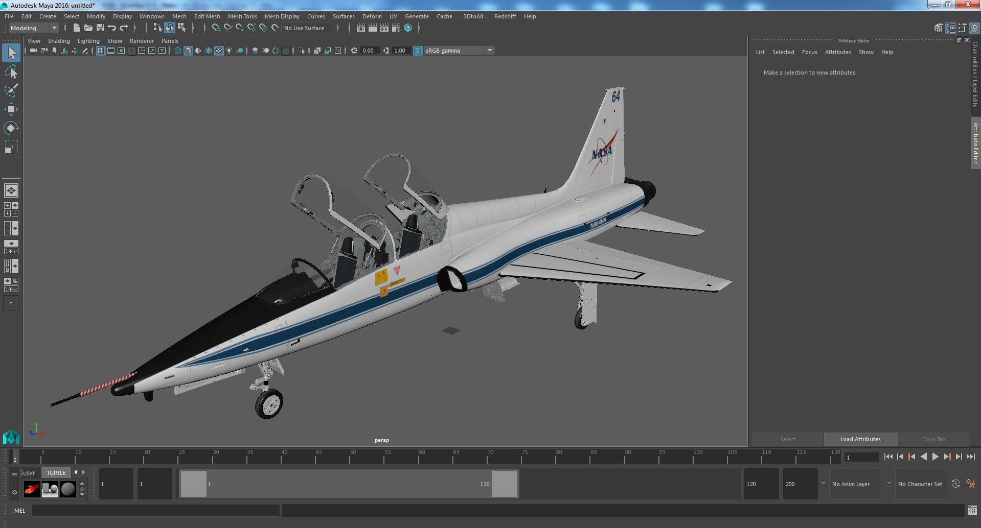 3D NASA T-38 Talon Trainer Jet White model