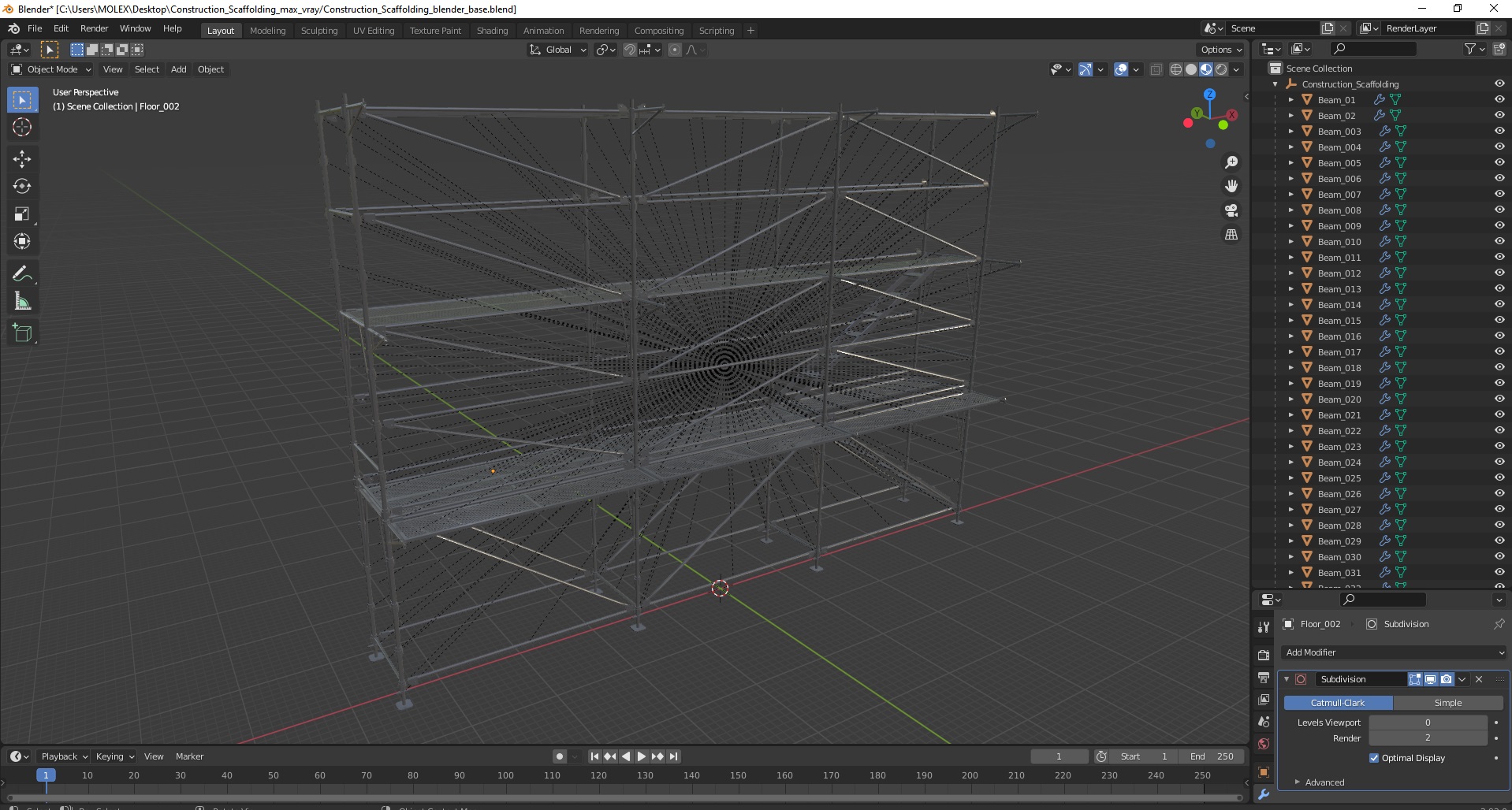 Construction Scaffolding 3D model