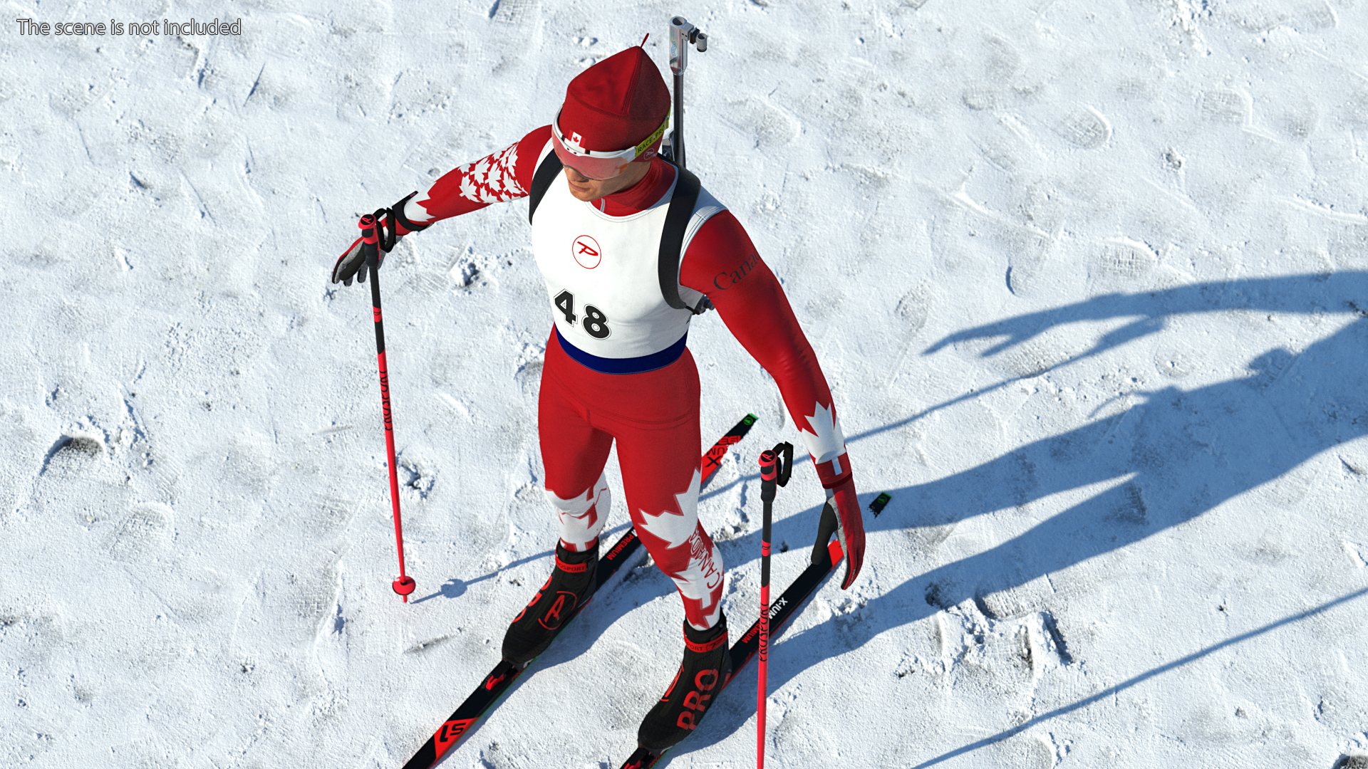 3D Biathlonist Fully Equipped Canada Team Neutral Pose