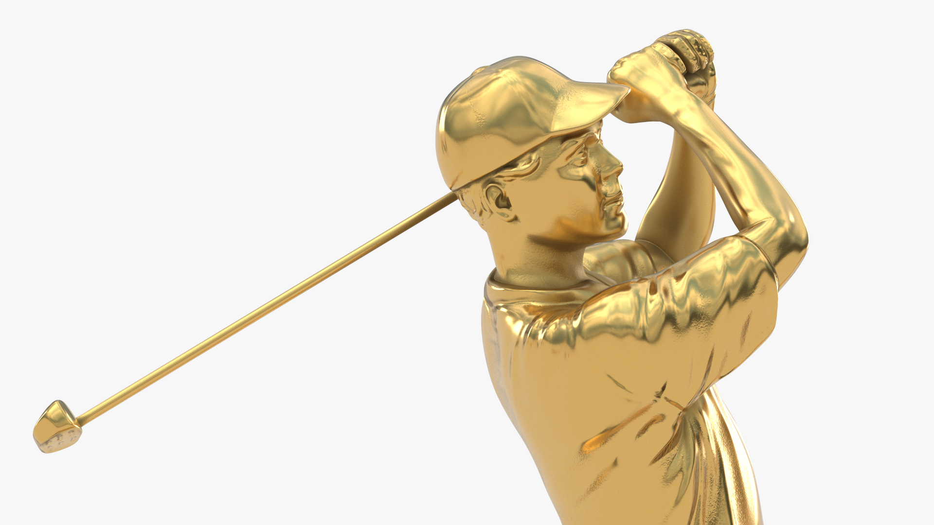 3D model Golfer Trophy Golden