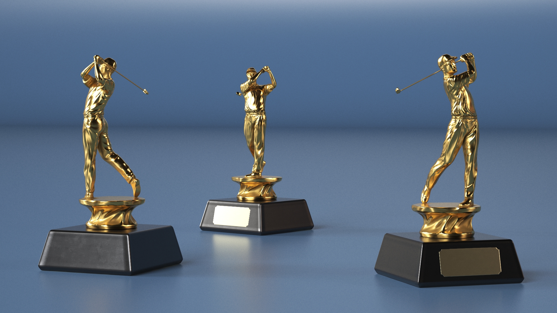 3D model Golfer Trophy Golden