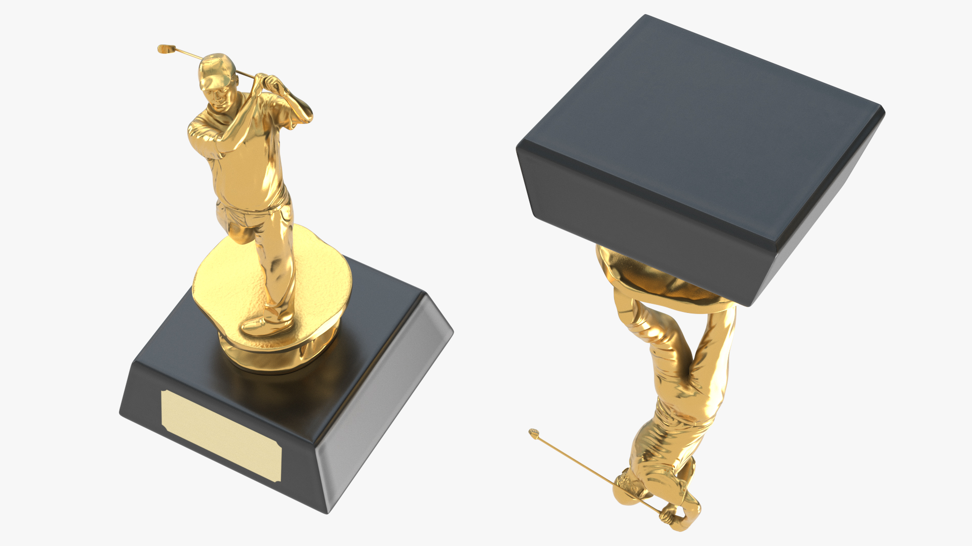 3D model Golfer Trophy Golden