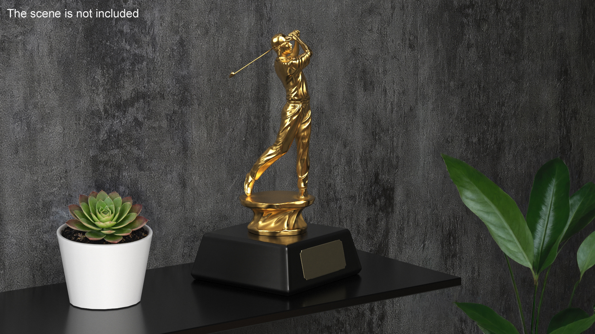 3D model Golfer Trophy Golden