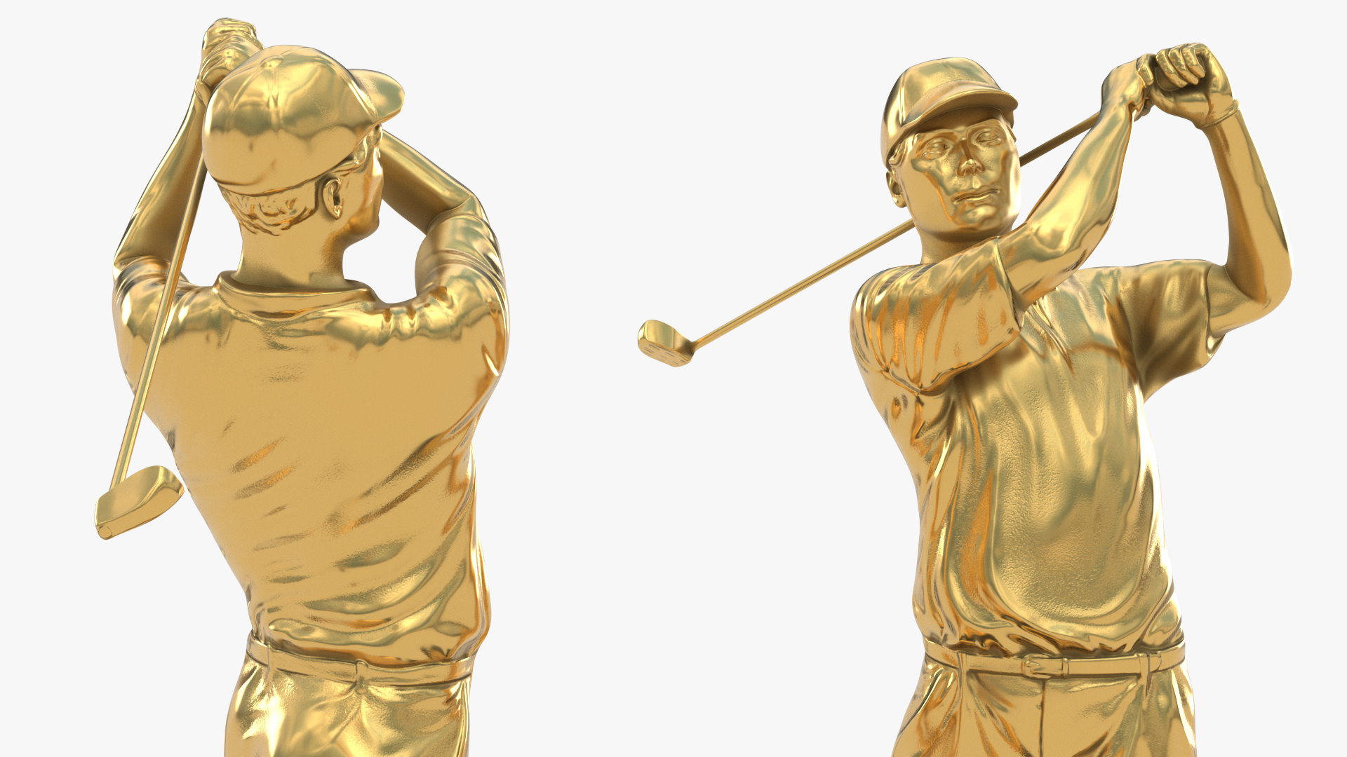 3D model Golfer Trophy Golden