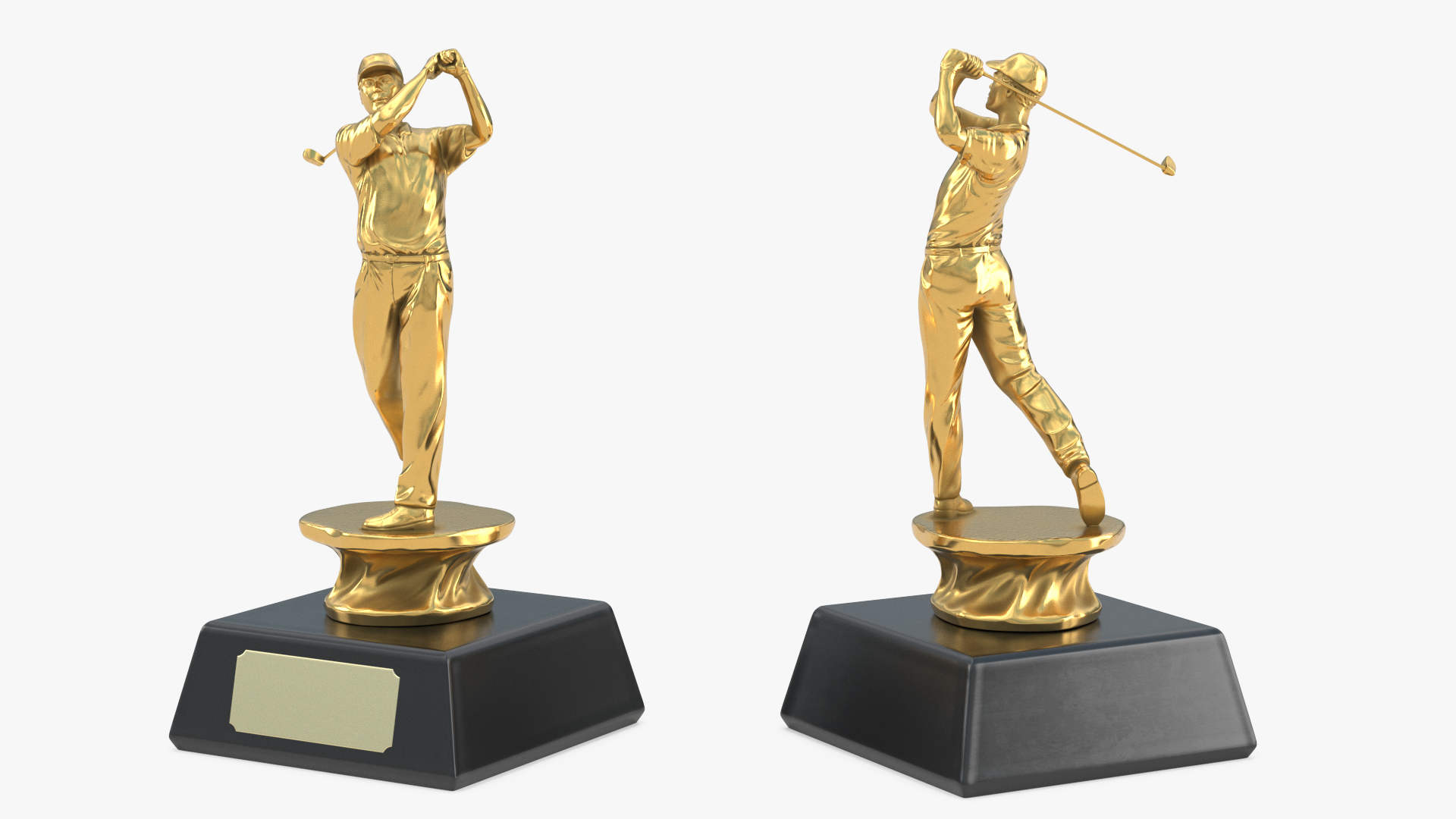 3D model Golfer Trophy Golden