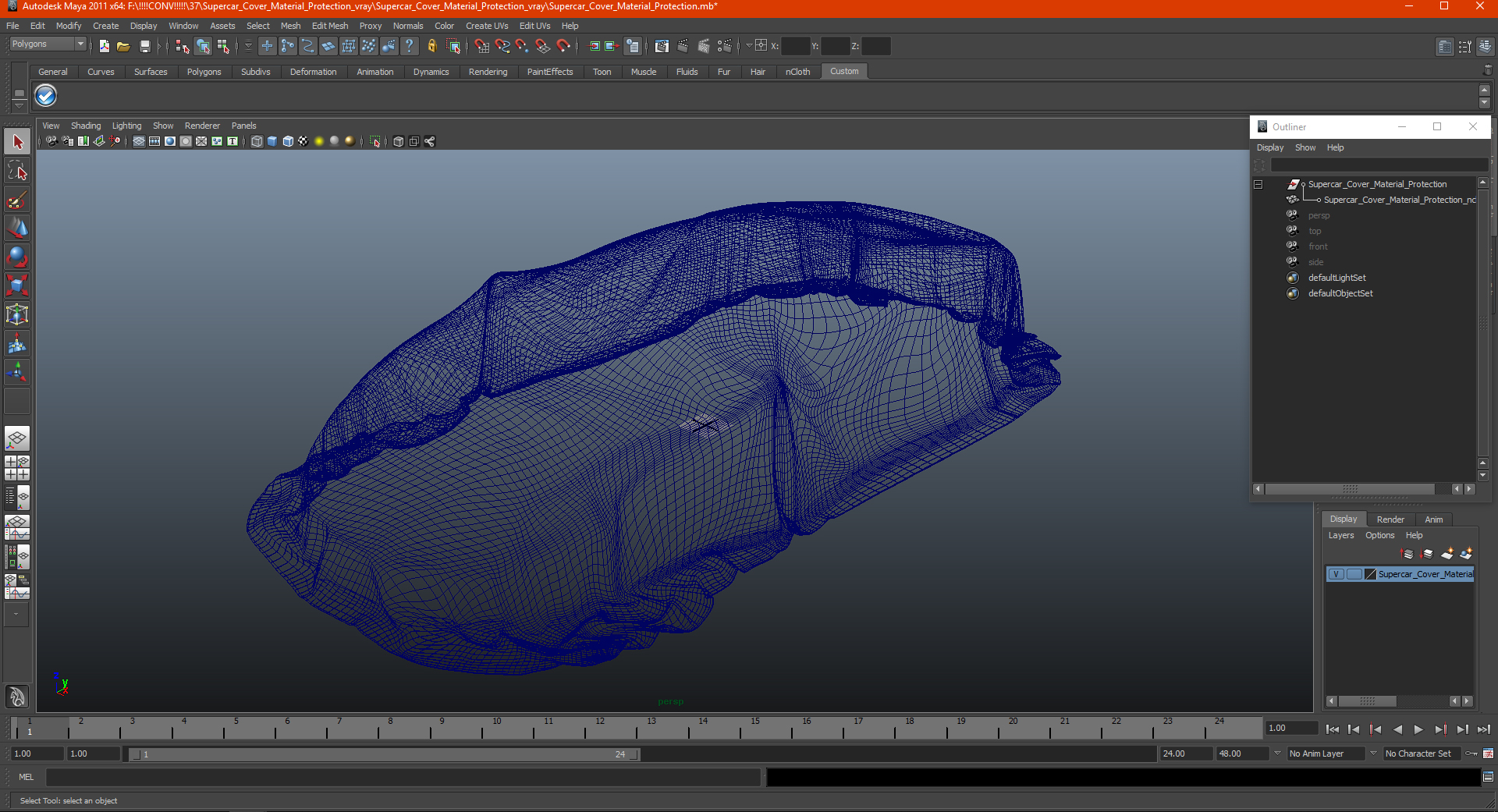 Supercar Cover Material Protection 3D model