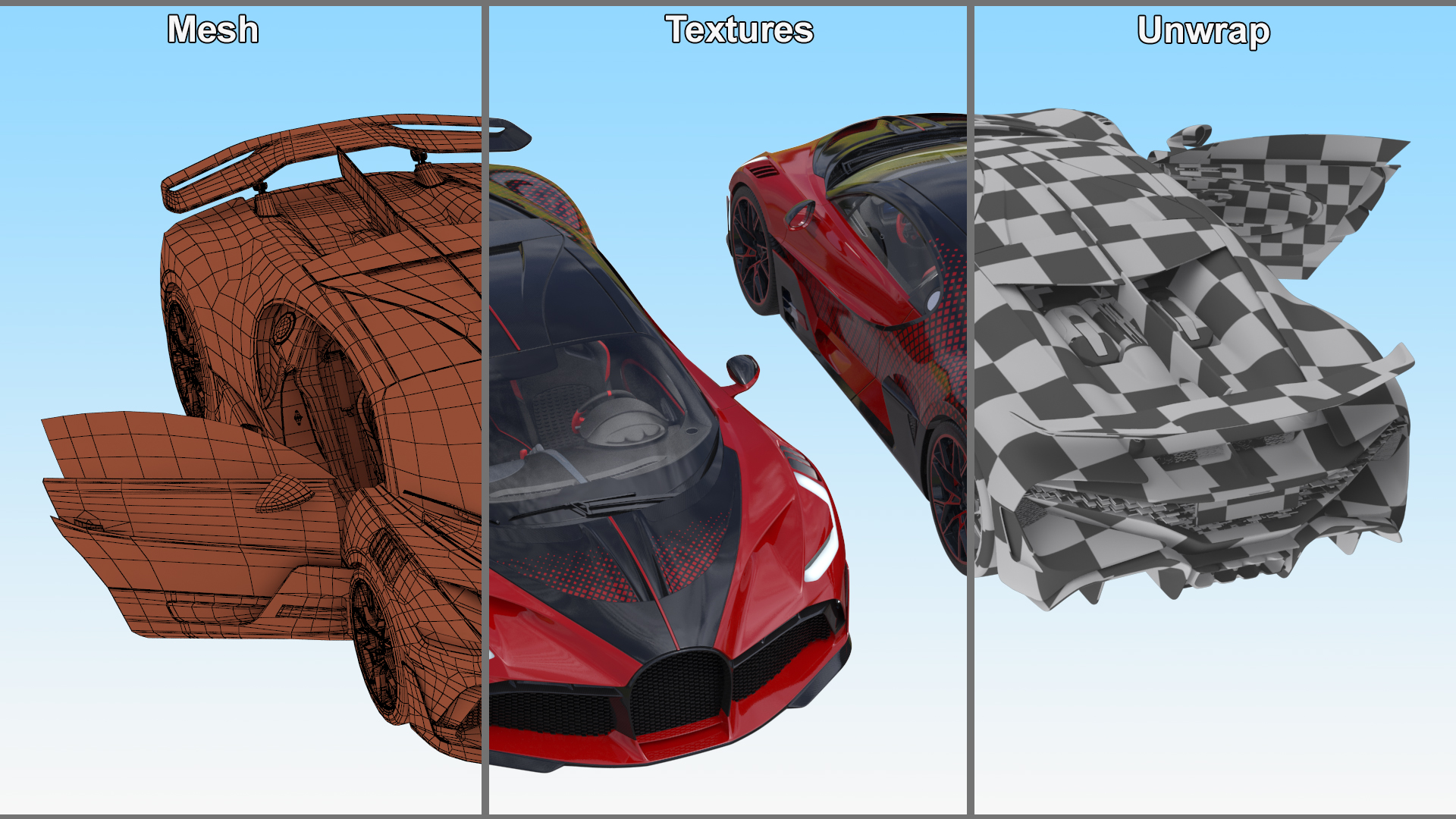 3D model Astron Hypercar Red Simplified