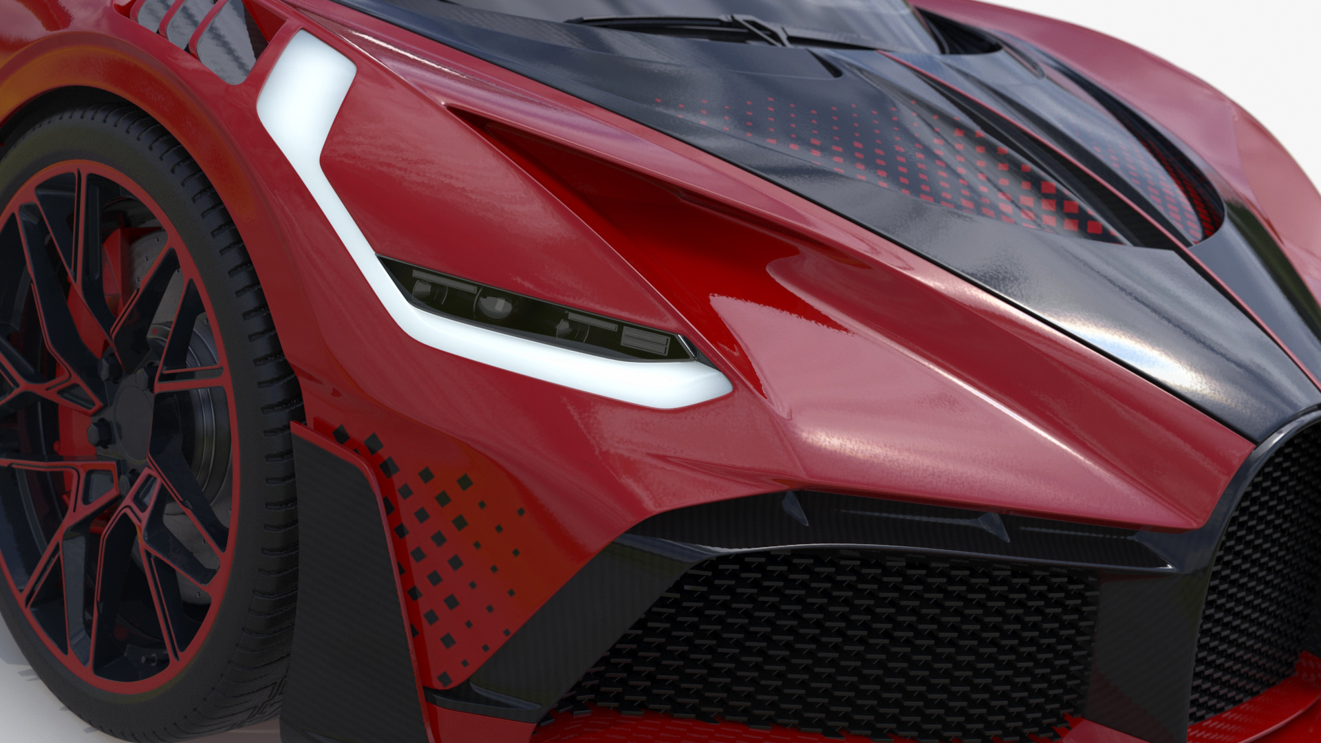 3D model Astron Hypercar Red Simplified
