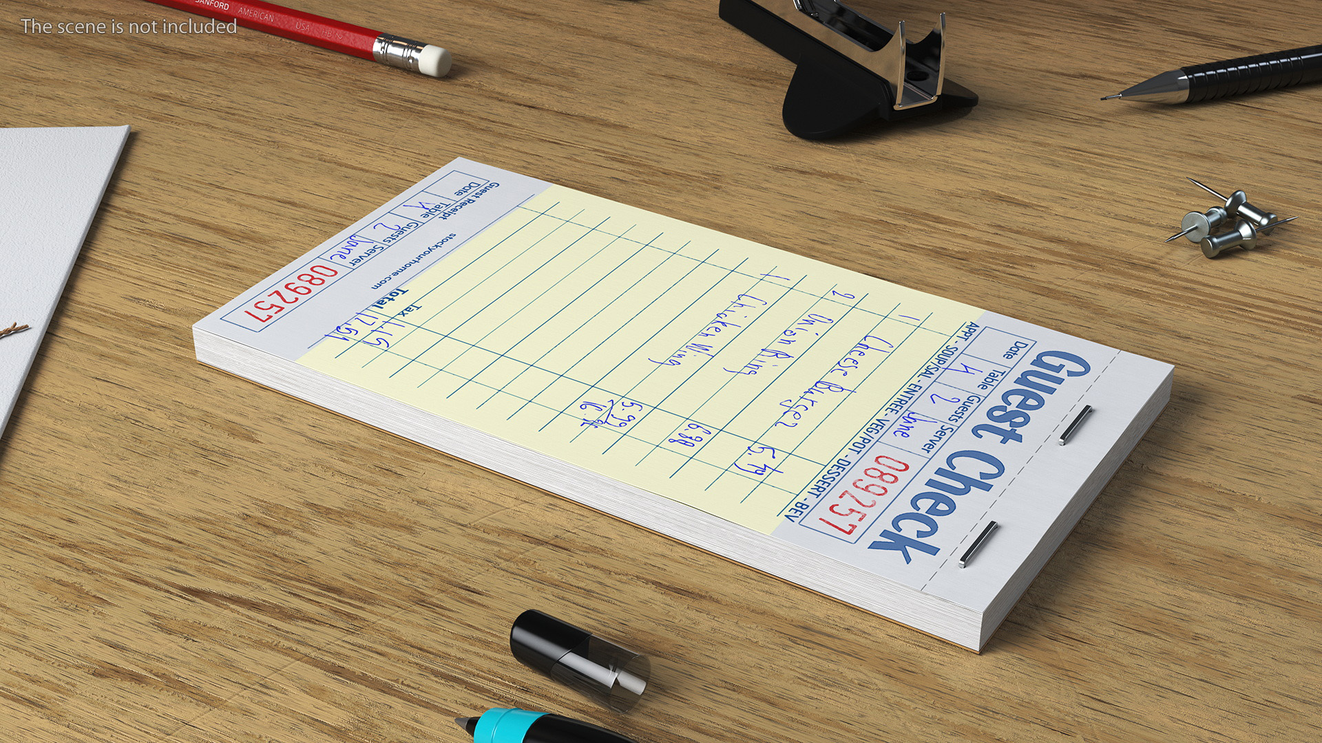 3D Filled Guest Check Book Yellow Pages
