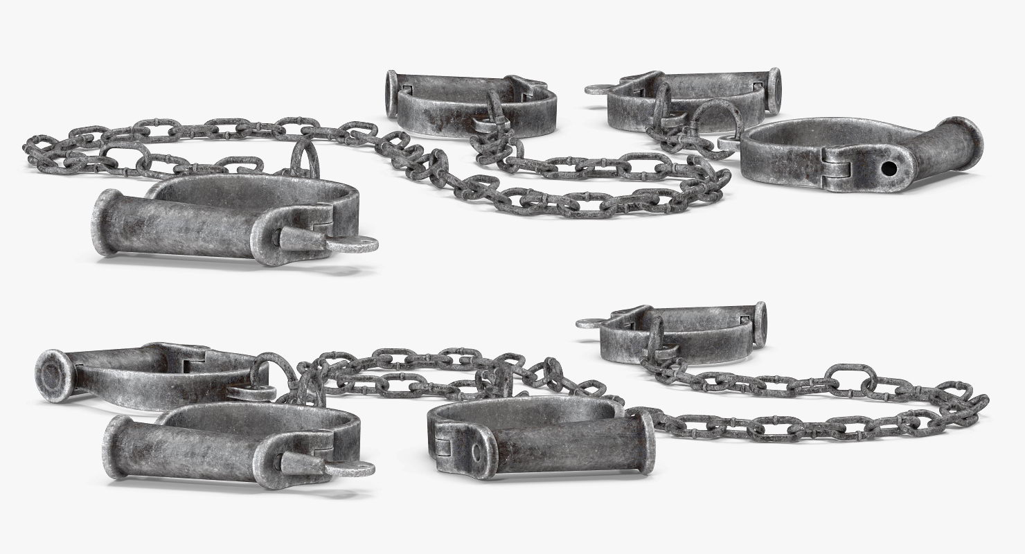 3D model Old Hand and Leg Shackles