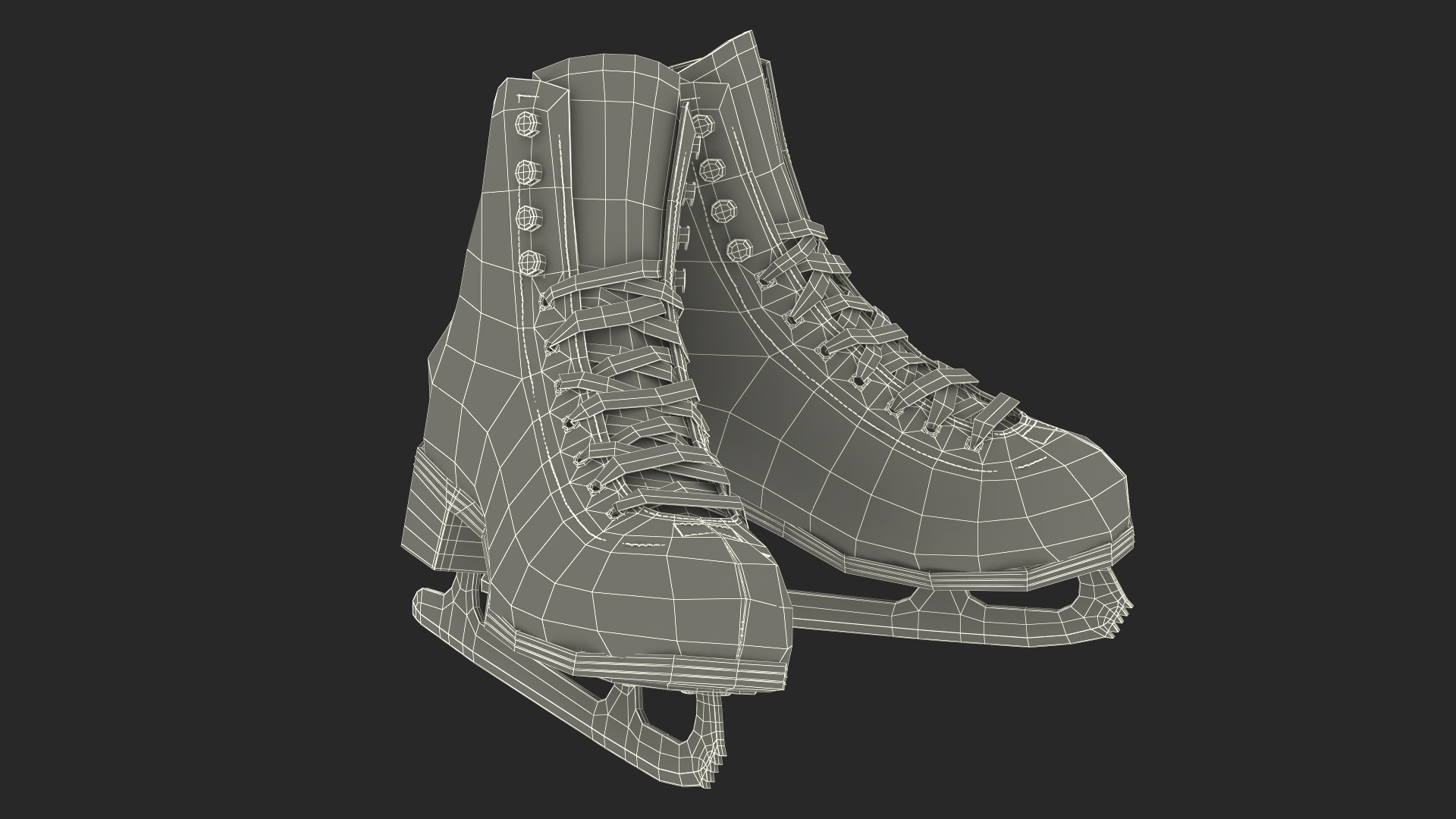 3D Classic Figure Skating Ice Skates model