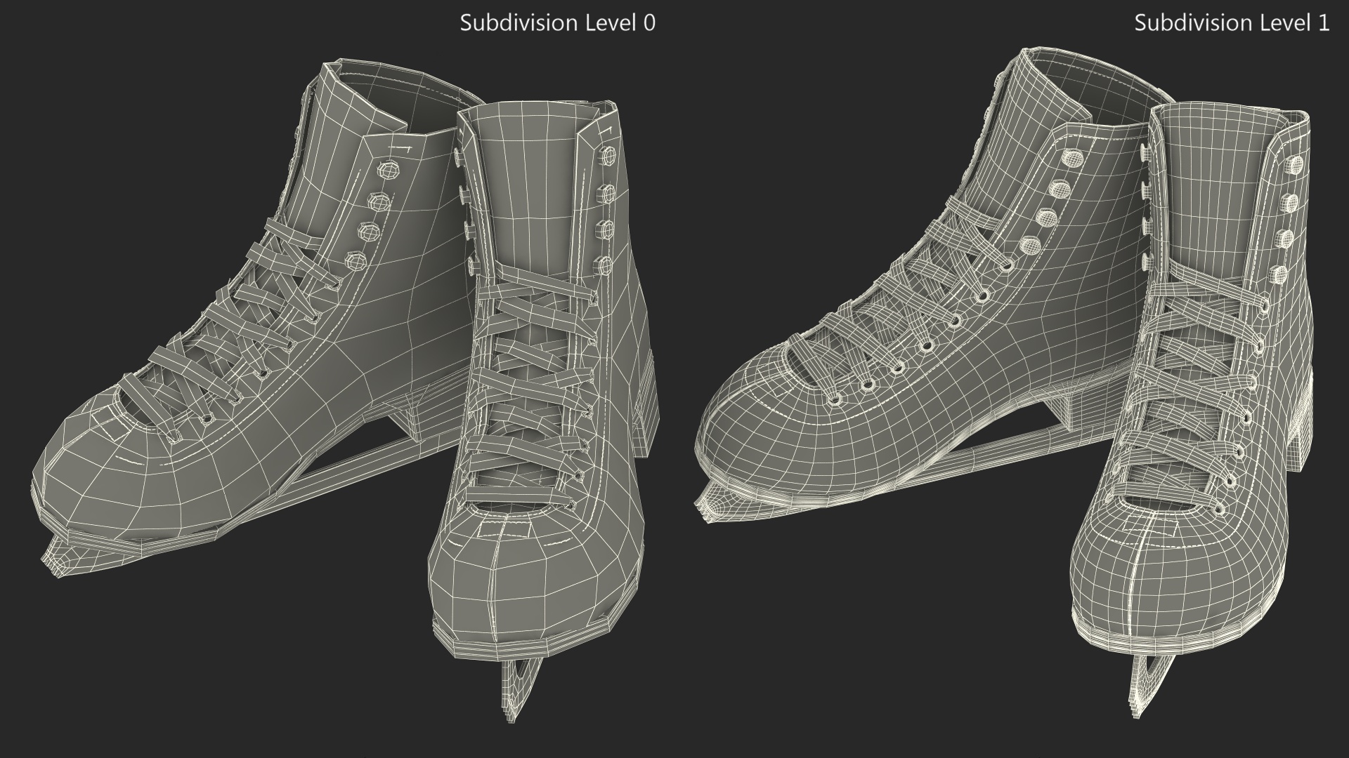 3D Classic Figure Skating Ice Skates model