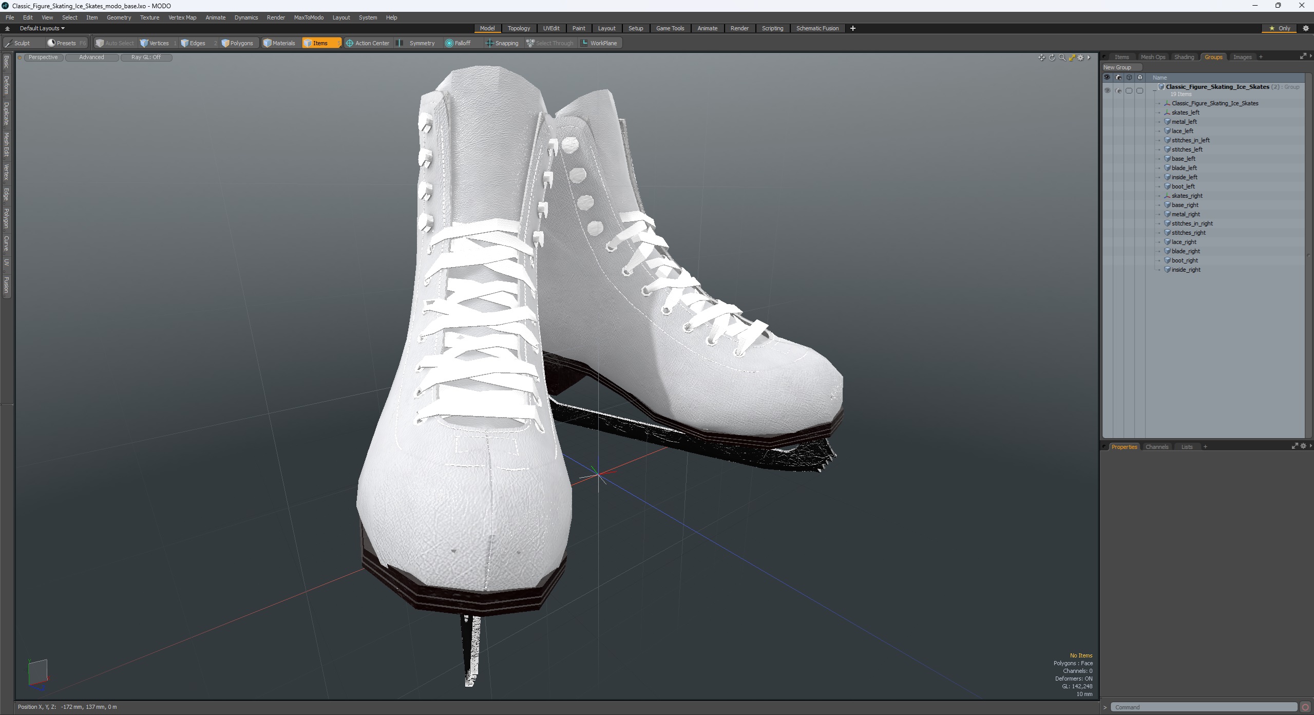 3D Classic Figure Skating Ice Skates model