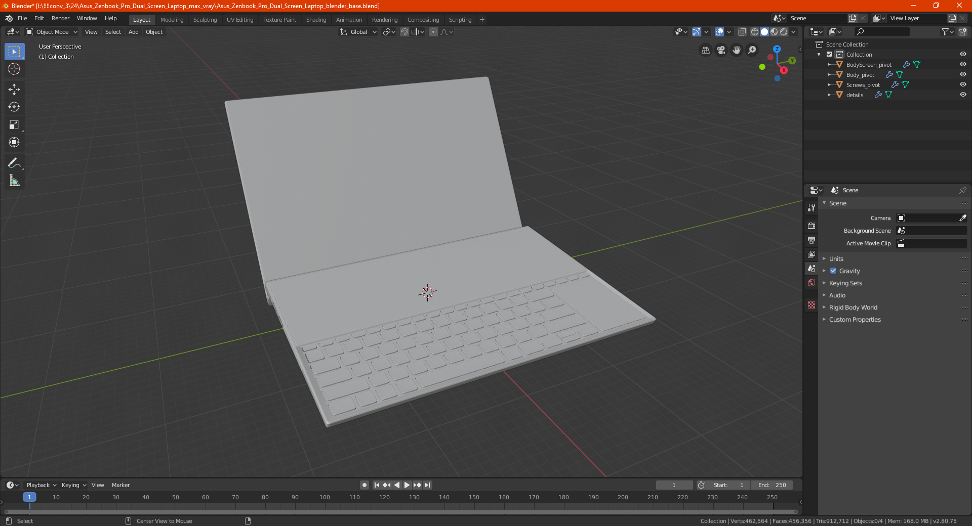 3D model Asus Zenbook Pro Dual Screen Laptop