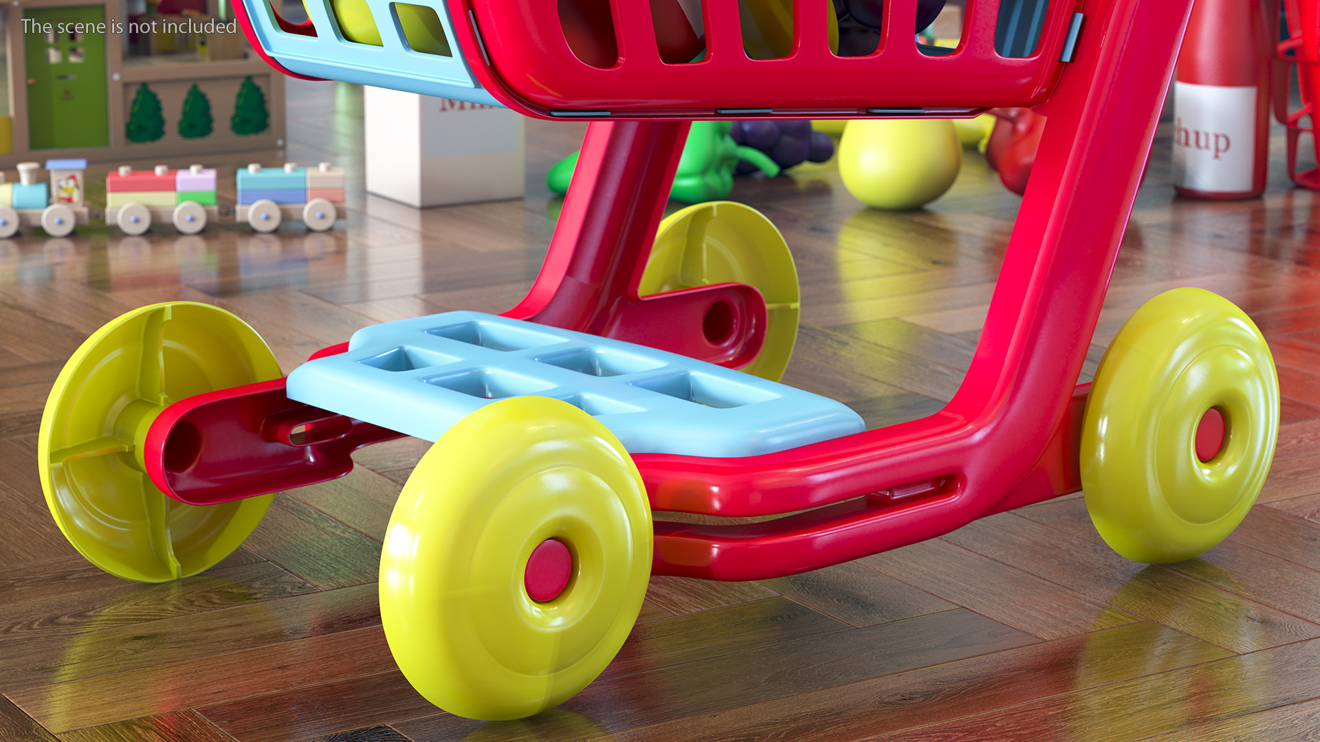 Children Shopping Cart with Grocery Food Toy 3D model