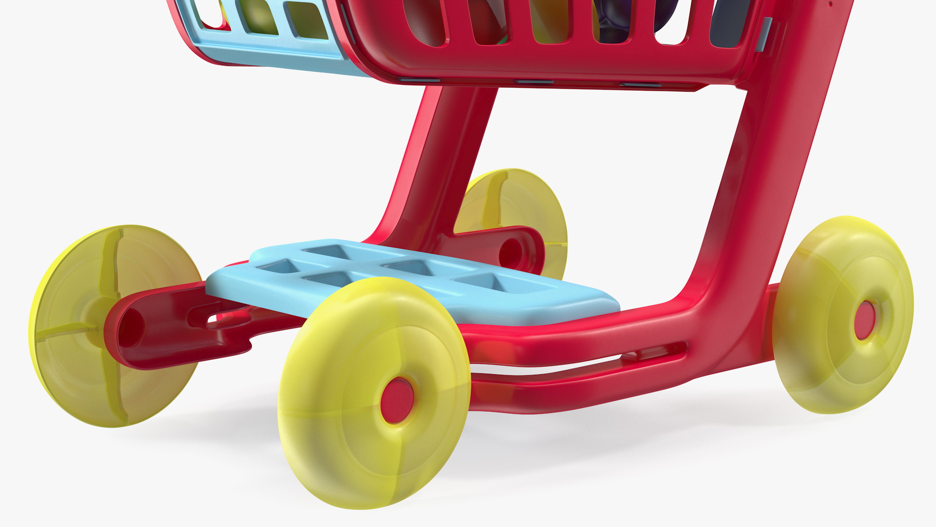 Children Shopping Cart with Grocery Food Toy 3D model