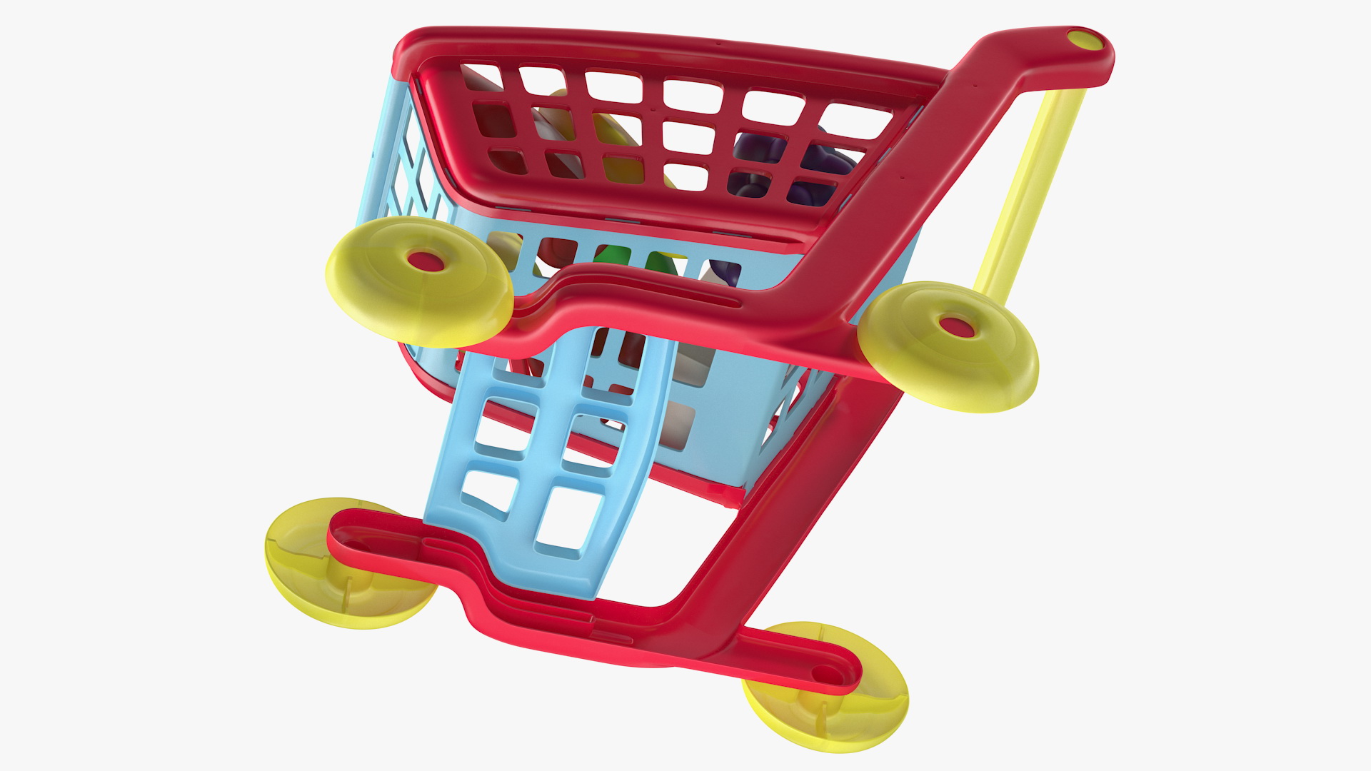 Children Shopping Cart with Grocery Food Toy 3D model