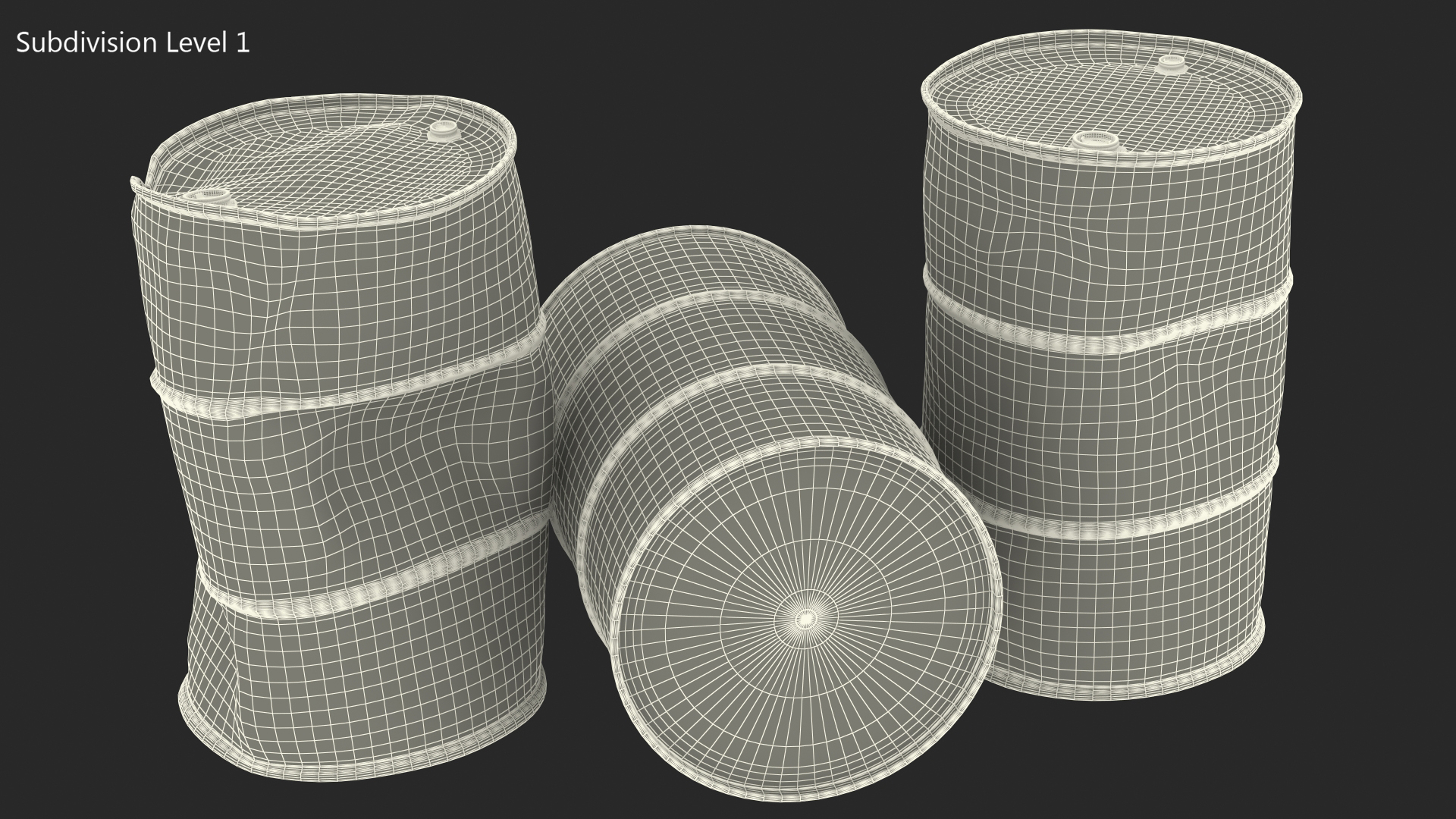 3D Motor Oil Barrels Set