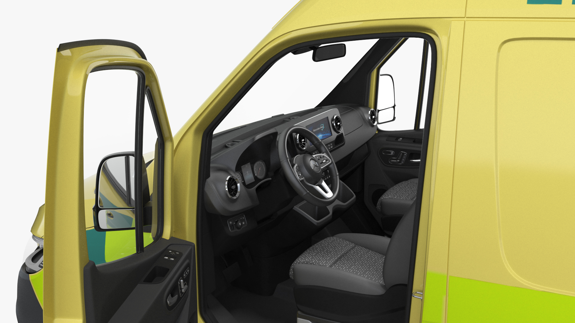 3D Meredes Benz Sprinter Emergency Ambulance Rigged model
