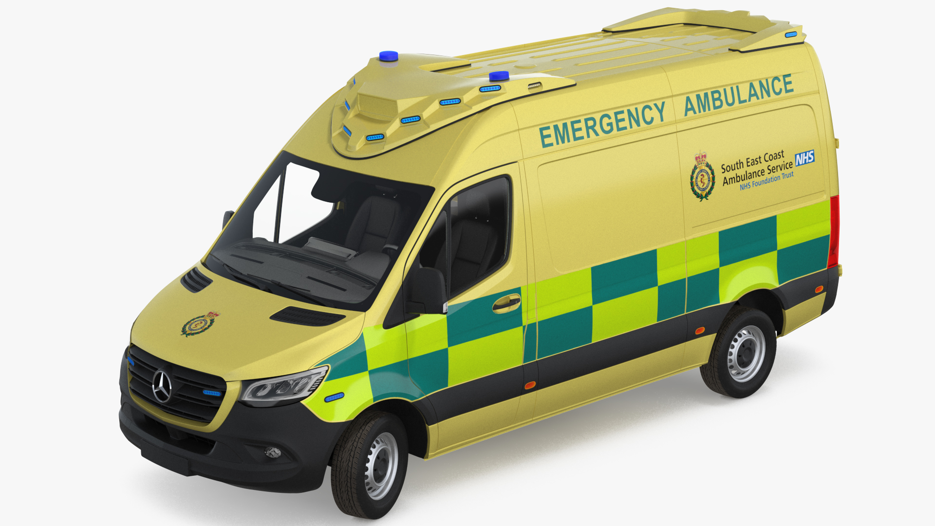 3D Meredes Benz Sprinter Emergency Ambulance Rigged model