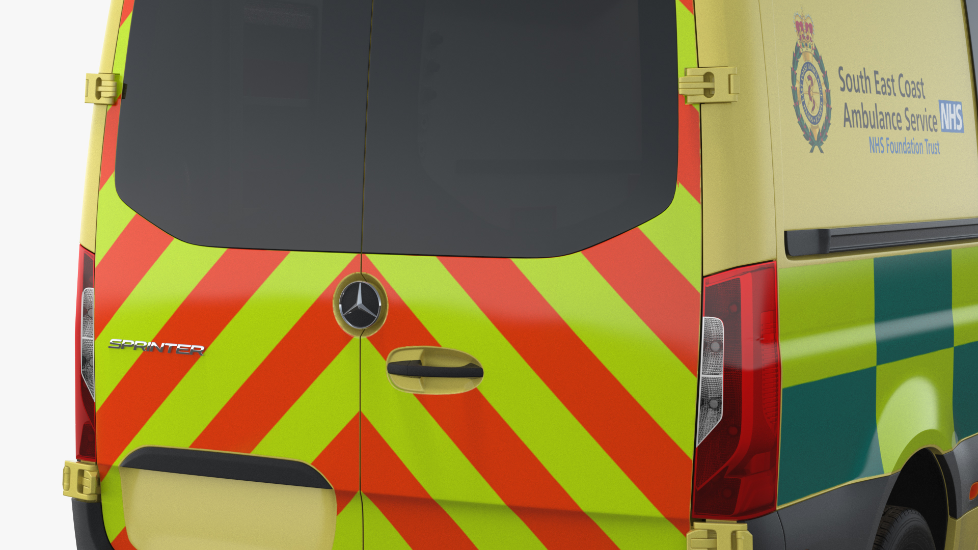 3D Meredes Benz Sprinter Emergency Ambulance Rigged model
