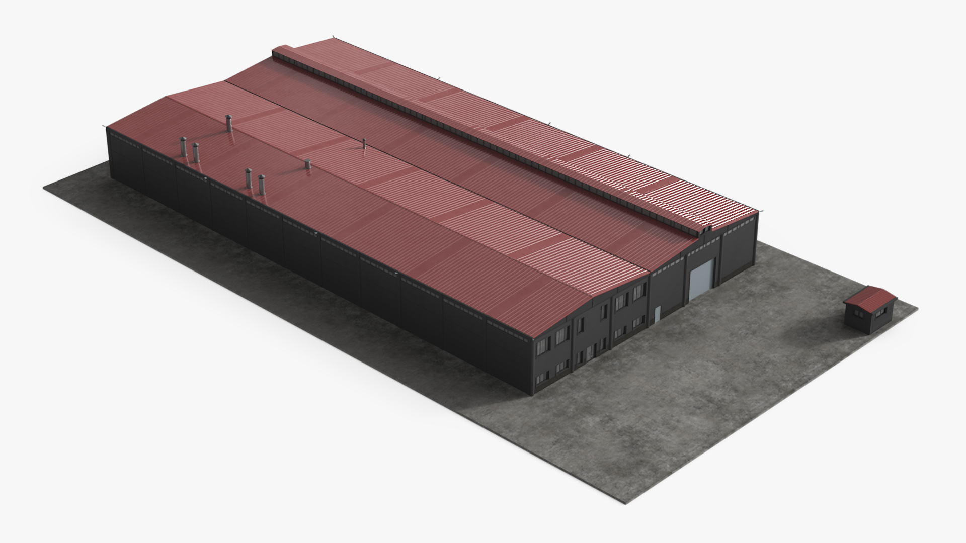 3D Industrial Large Factory Building model