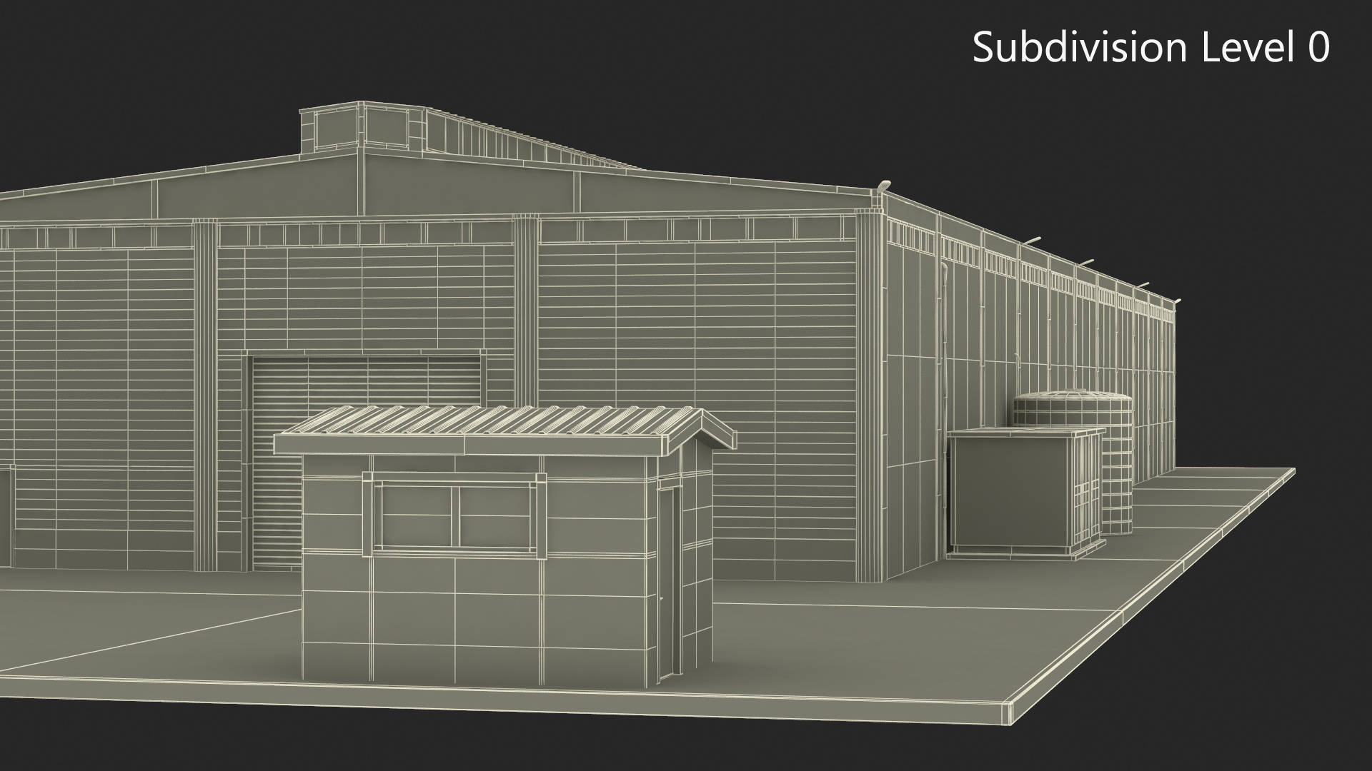 3D Industrial Large Factory Building model
