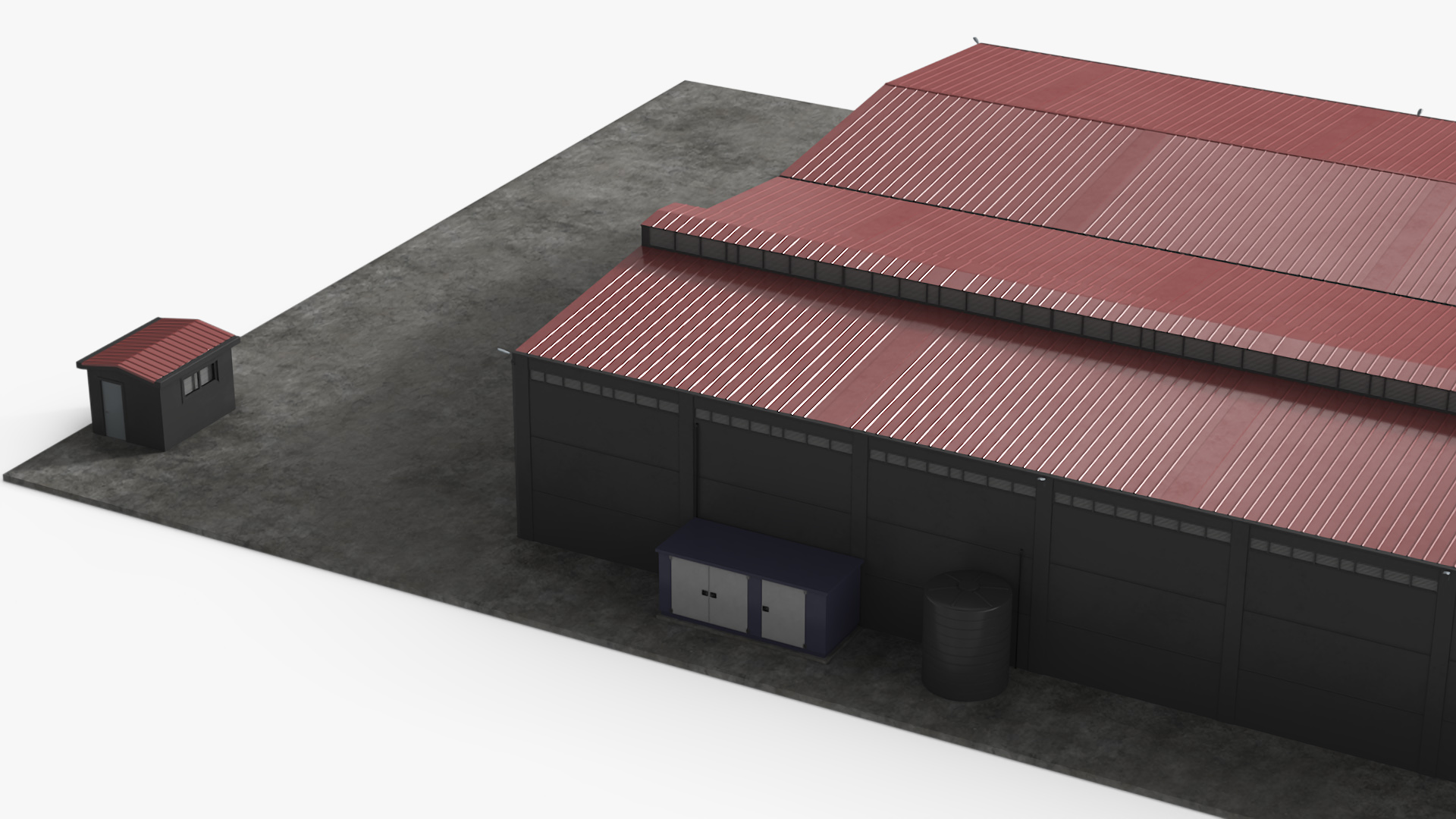 3D Industrial Large Factory Building model