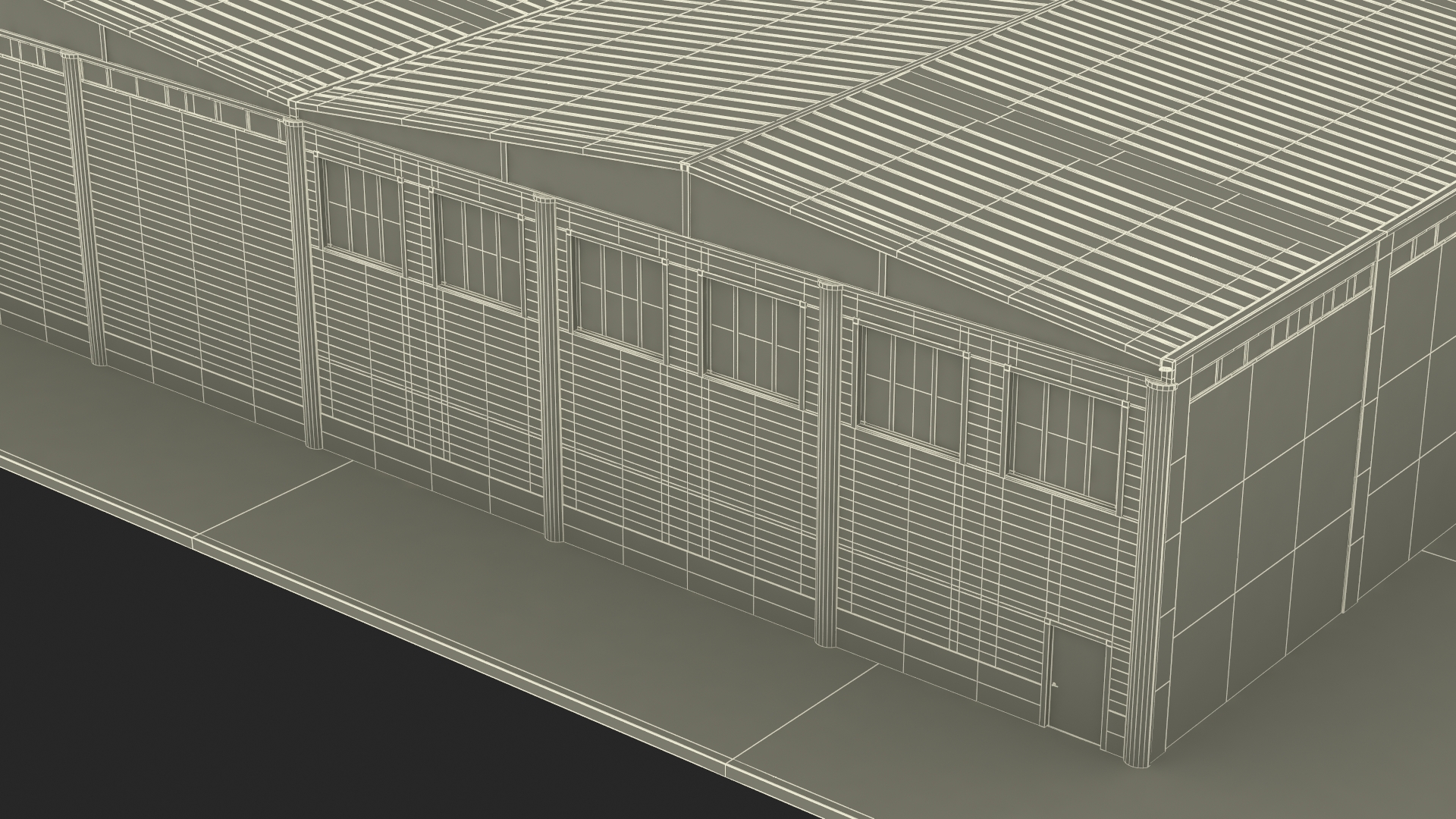 3D Industrial Large Factory Building model